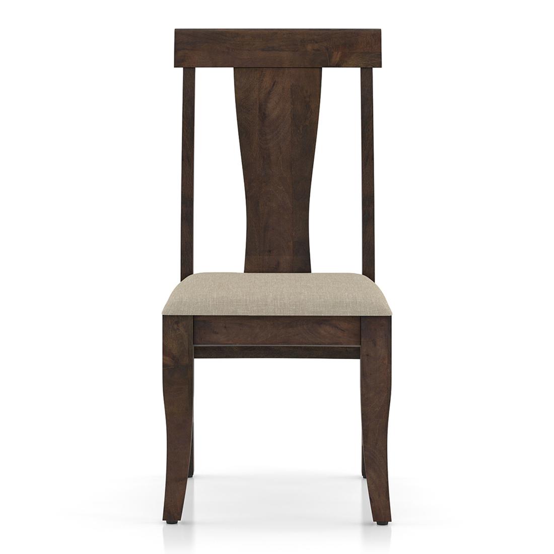Fabio Dining Chair Set Of 2 In Colour Macadamia Brown And Finish Danish Walnut