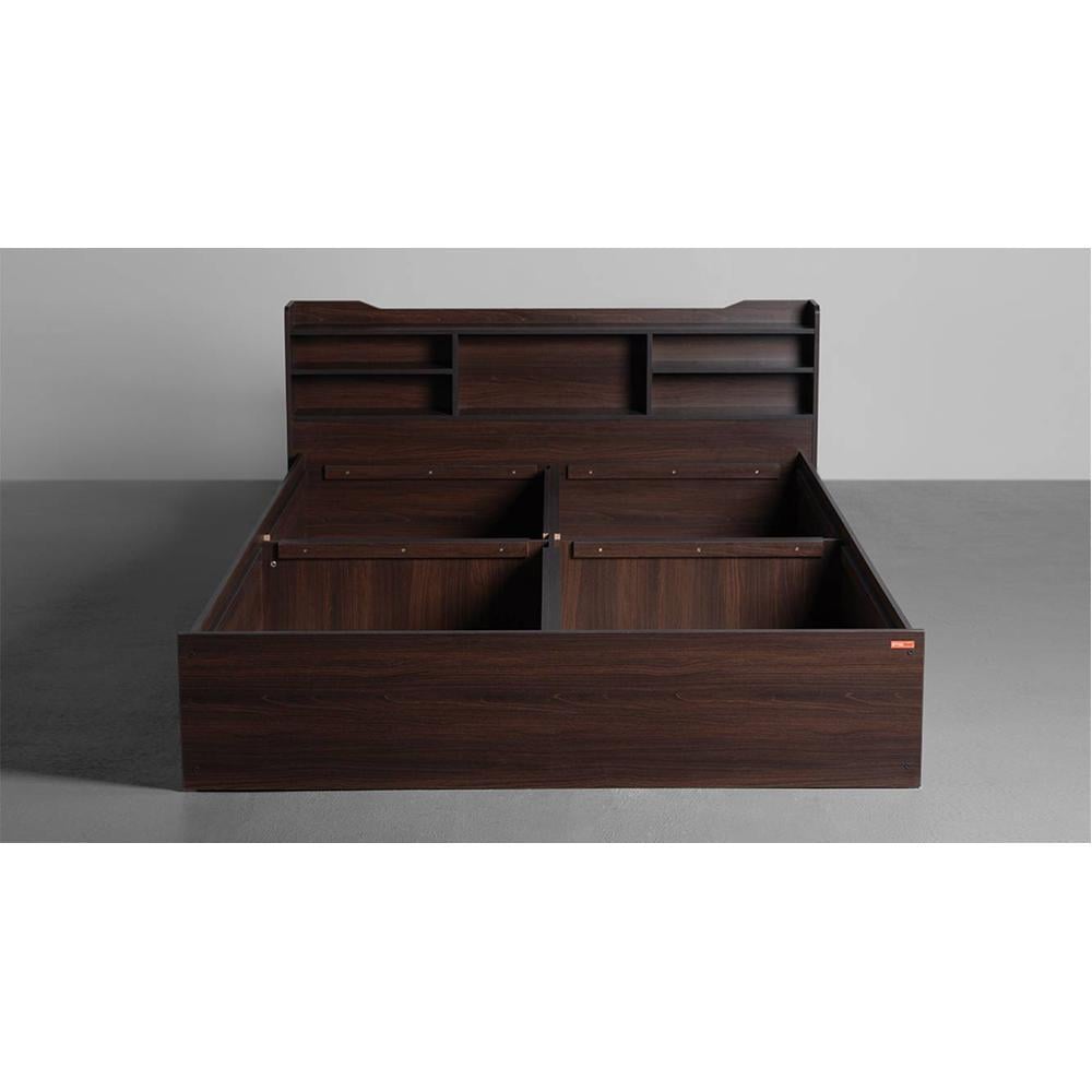 Sleepyhead Bed Es | Engineered Wood Queen Size Bed With Box Storage (Chestnut Dark)