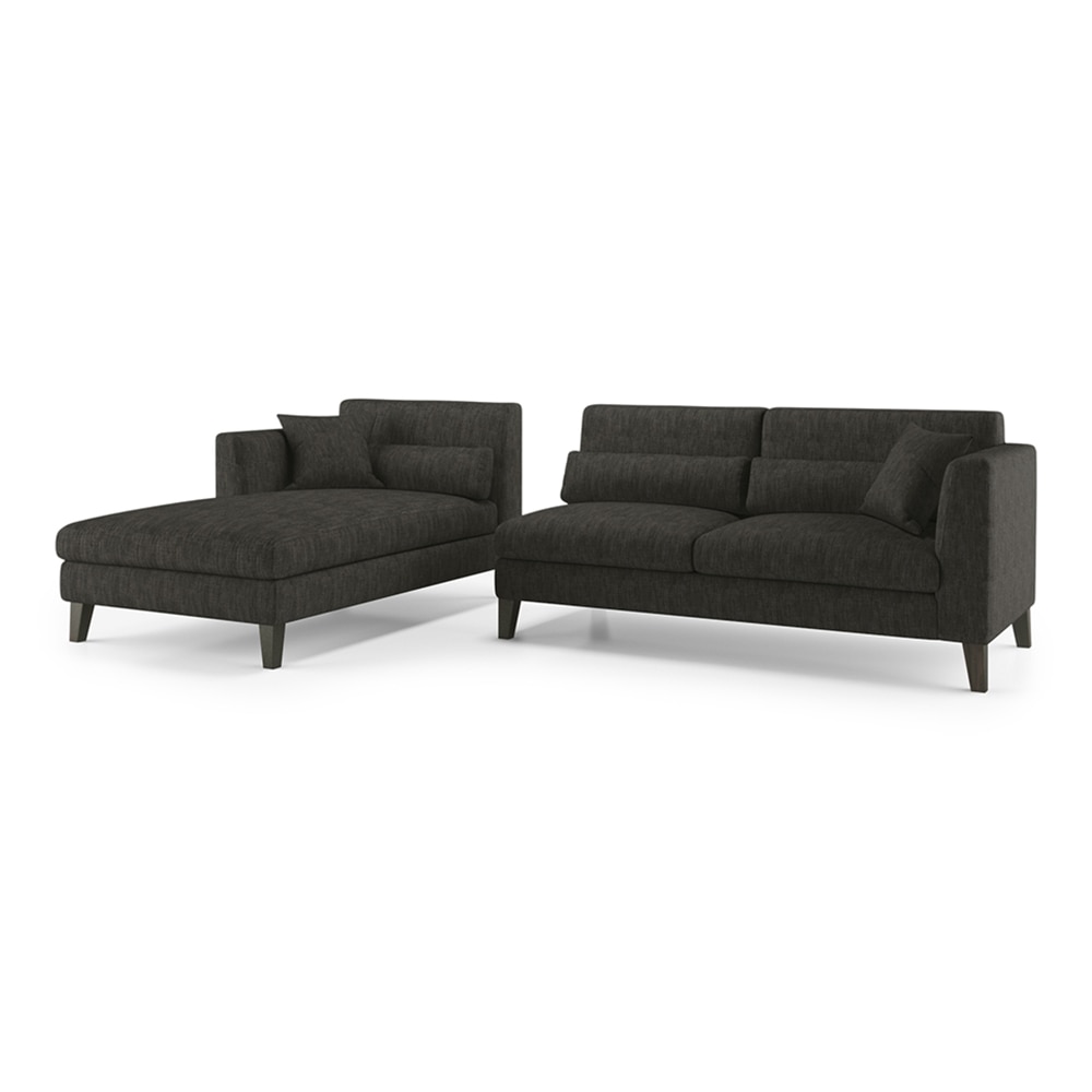 Lewis Sectional Sofa (Colour : Graphite Grey, Cushion : Hard, Seater : Left Aligned 3 Seater + Left Aligned Chaise)