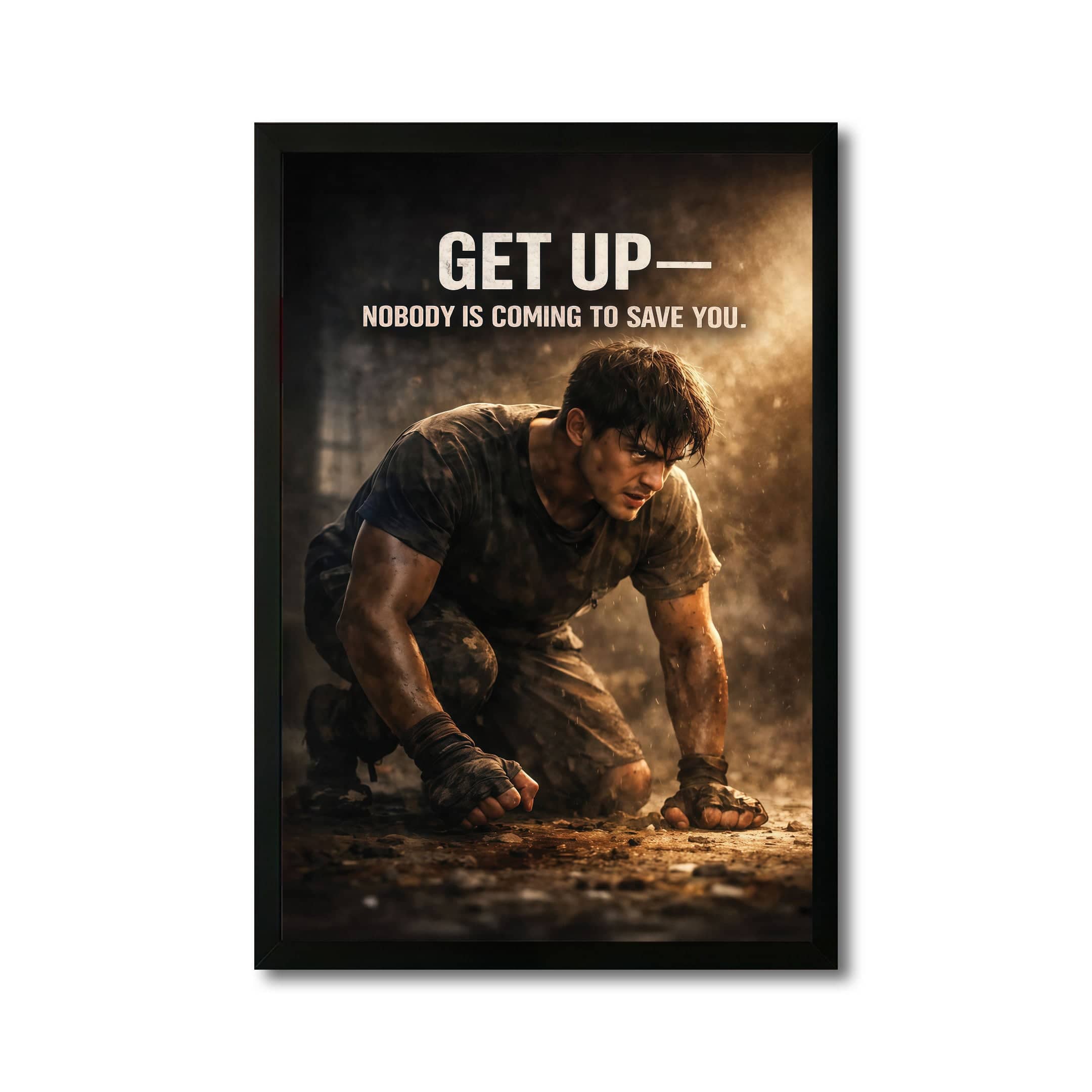 The Castle Decor Get Up Nobody Is Coming Motivational Wall Art 8x12 Inch - The Castle Decor