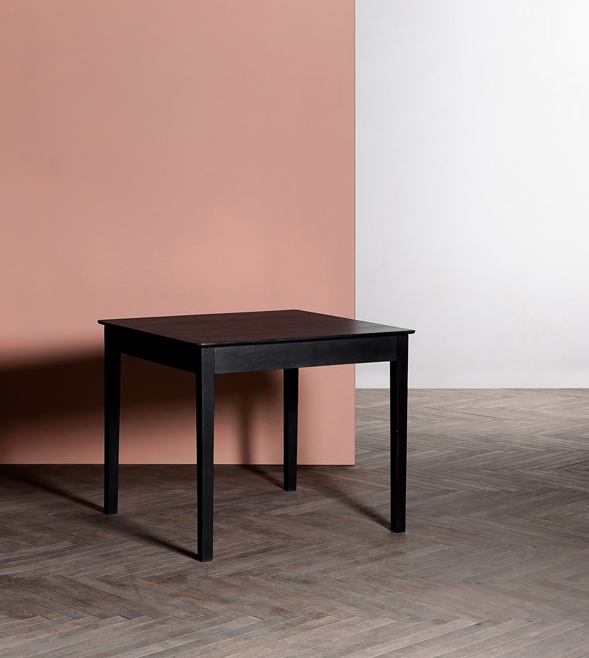 Dual Solid Wood Dining Table In Black  Finish