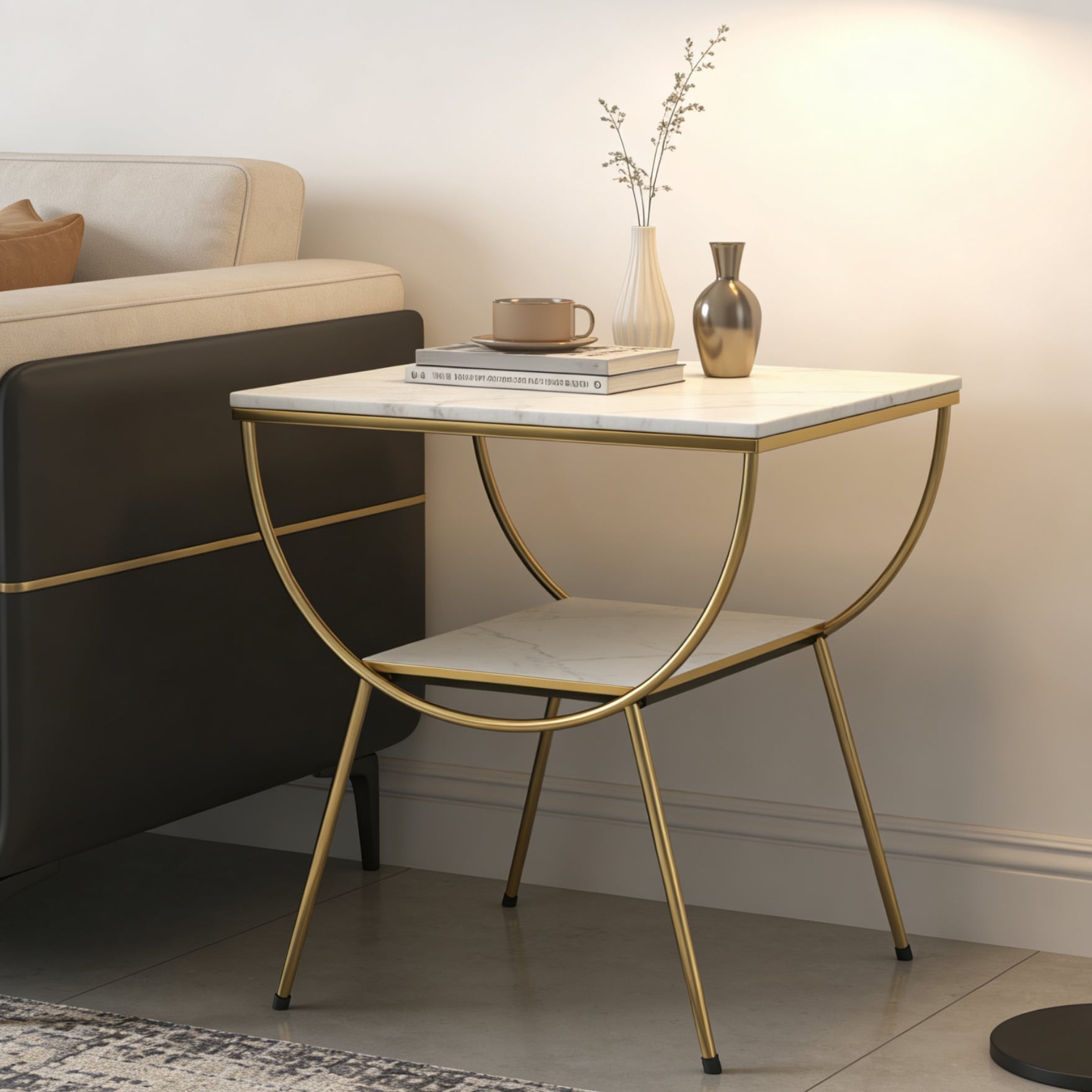 Gold Nightstand Side Table - Handicrafts Town