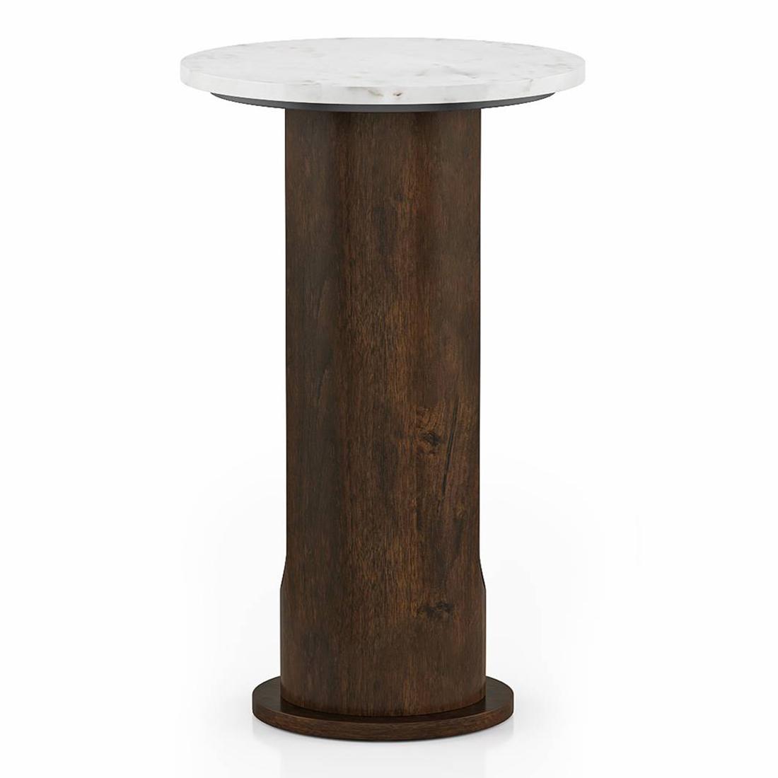 Orra Solid Wood Side Table in Mango Walnut Finish