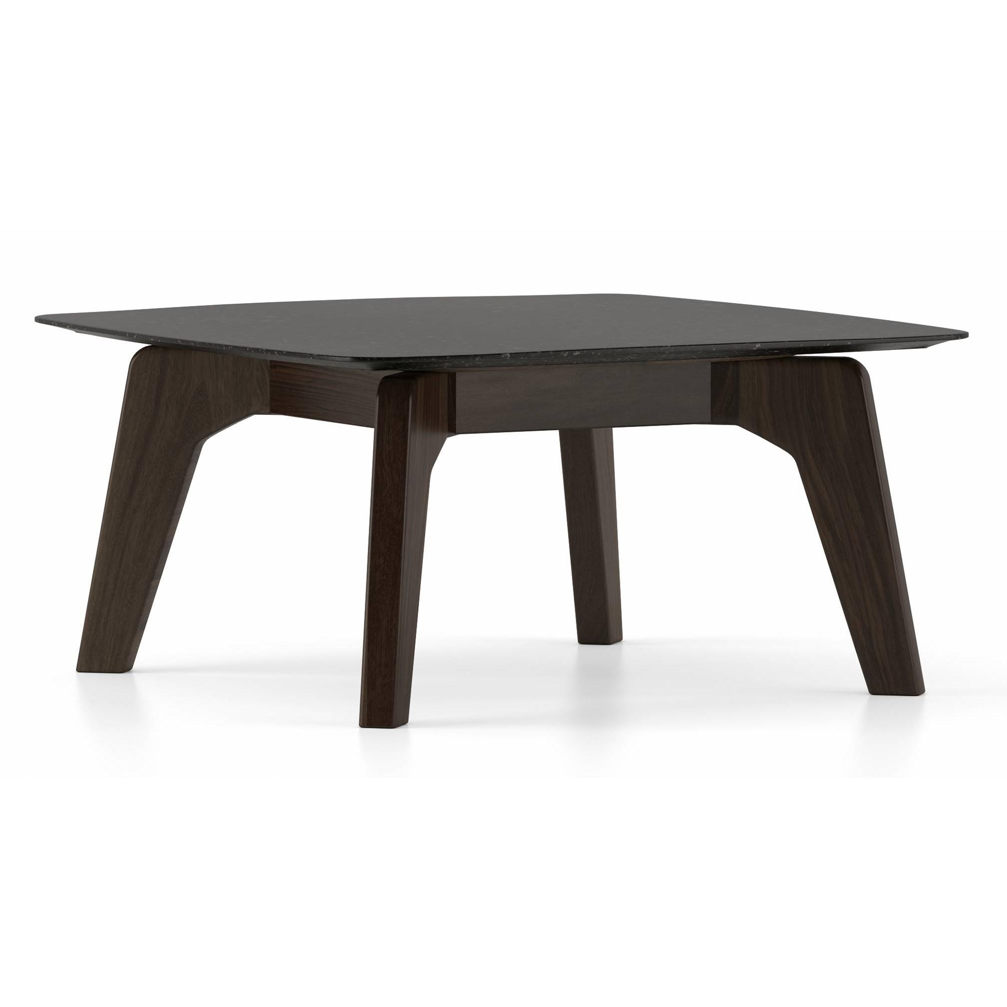 Galaxy Square Stone Coffee Table In American Walnut Finish