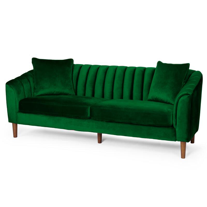 Mid Century Fabric Sofa (Green)
