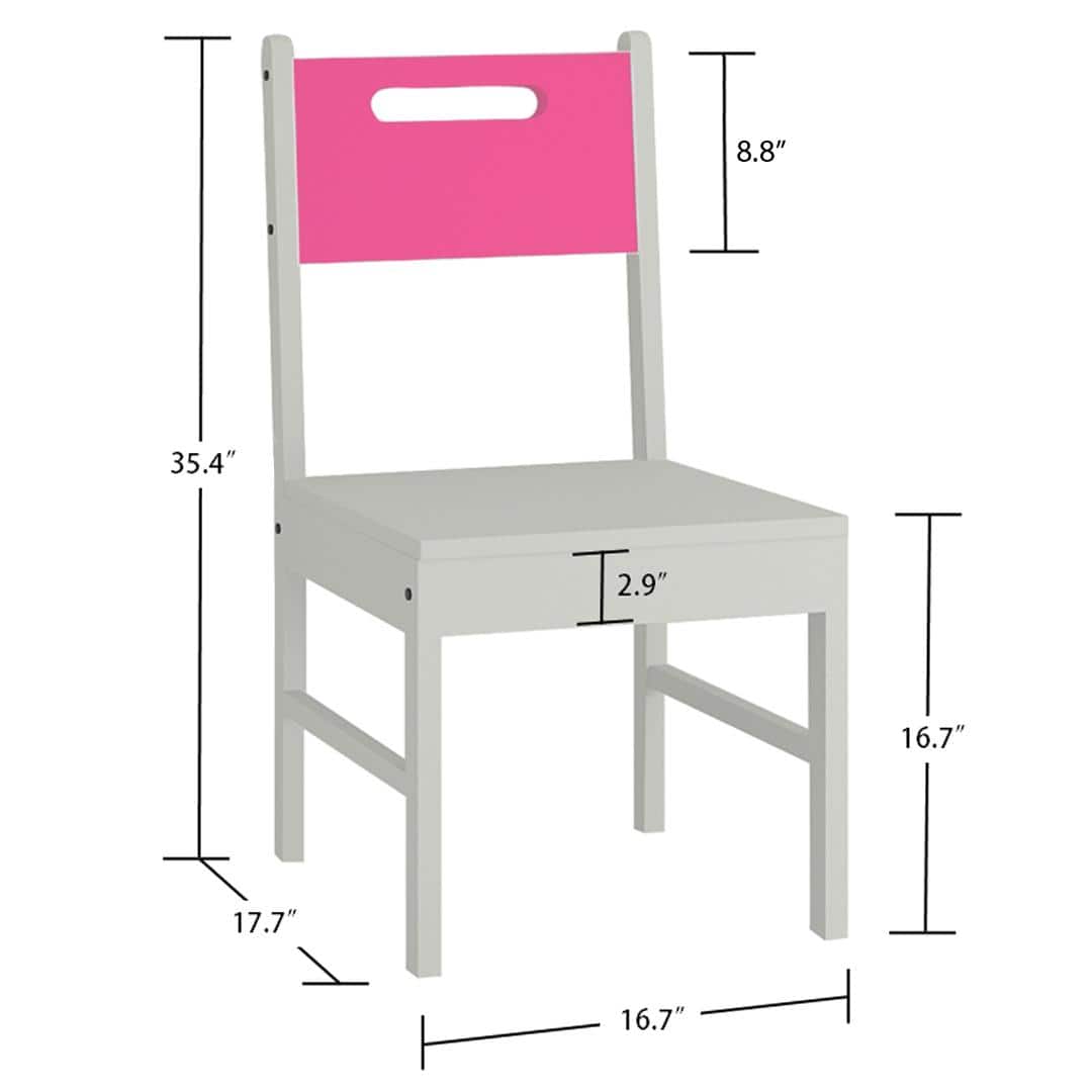 Celestia Kids Study Set with Desk Bookshelf and Wooden Chair in Barbie Pink Colour