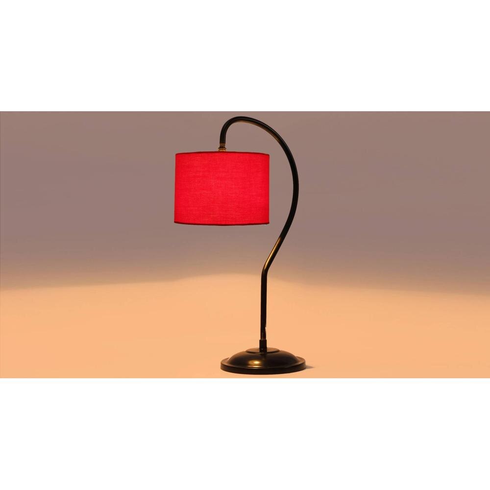 Red cotton Curvy table lamp with Iron Base (SP03)