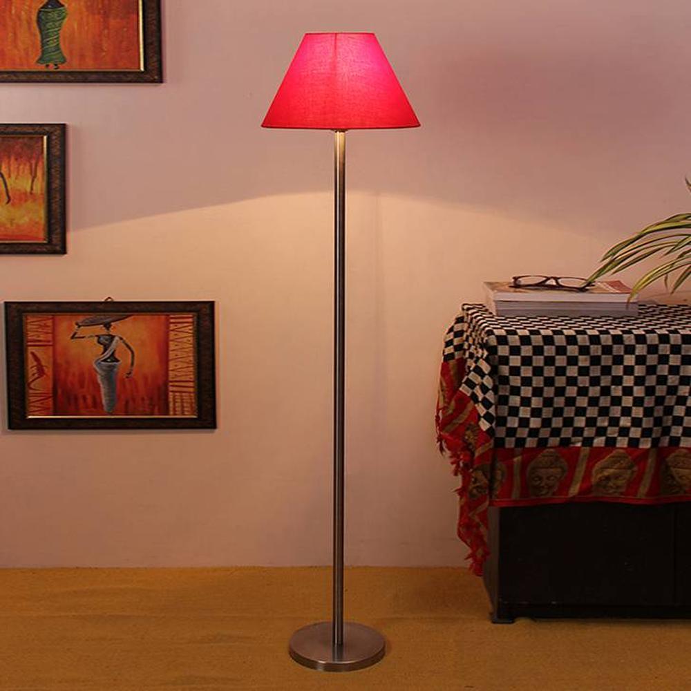 Deance Red Cotton Shade Floor Lamp