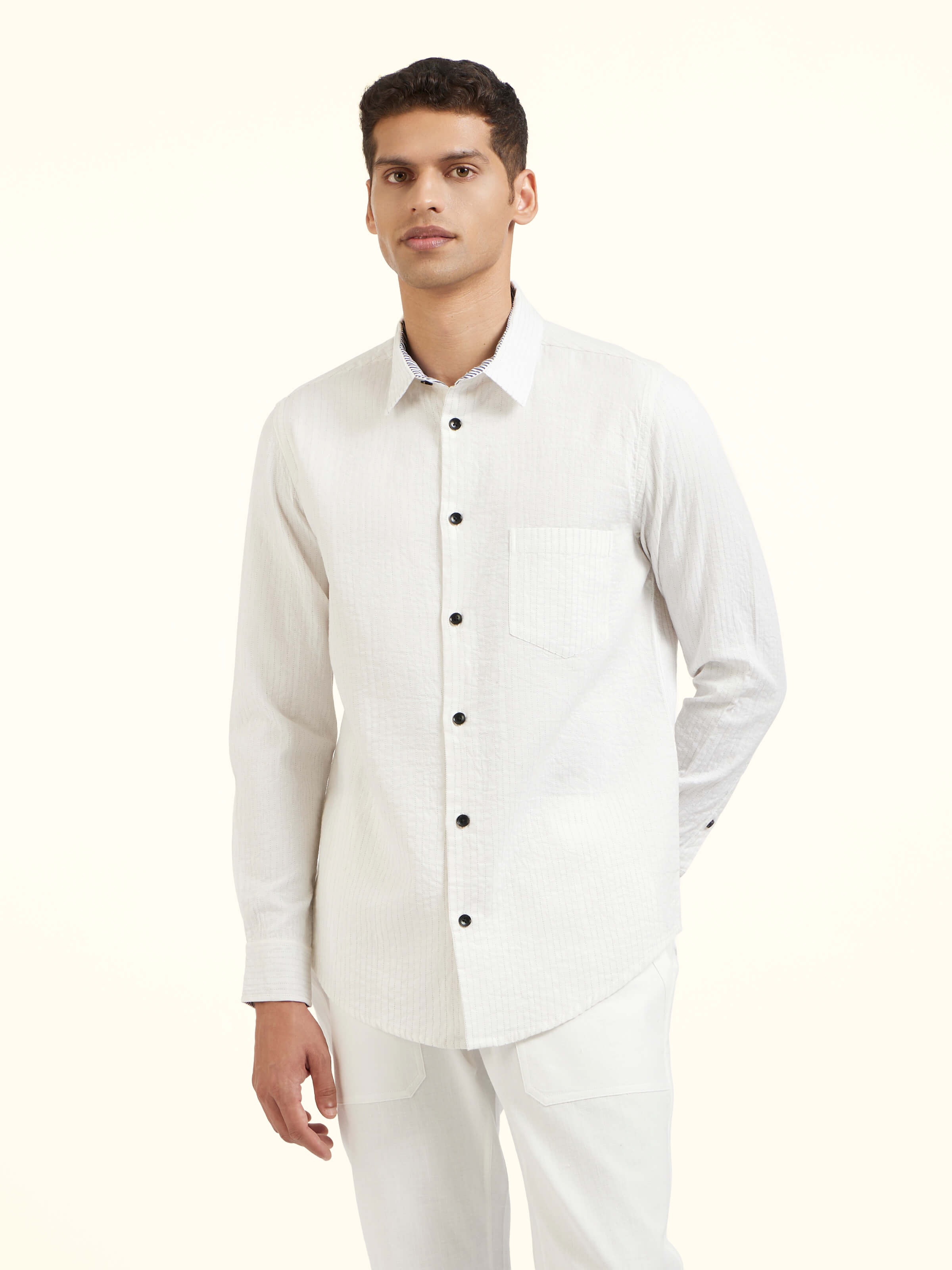 Off-White Cotton Quilting Shirt