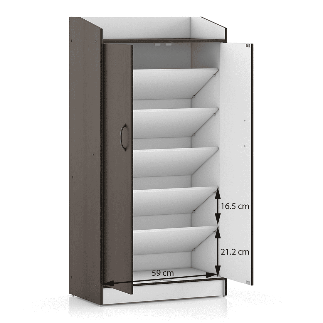 Hayes 18 Pair Shoe Rack In Dark wenge Finish