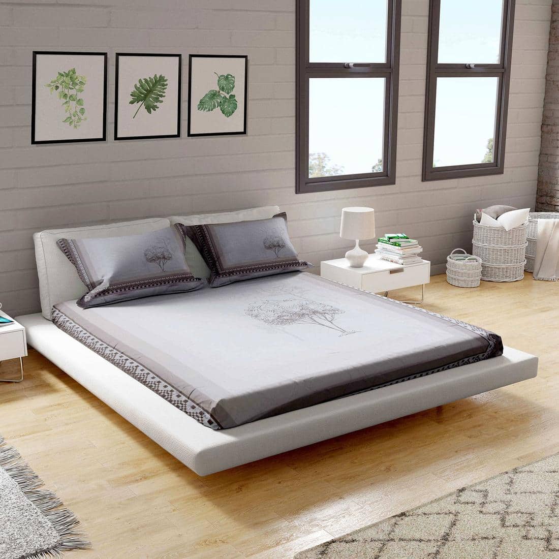 High Quality Cotton mix Double bed Fitted Bedsheets 275cmsx 275 cms ( Pillows 46 x 49 cms)