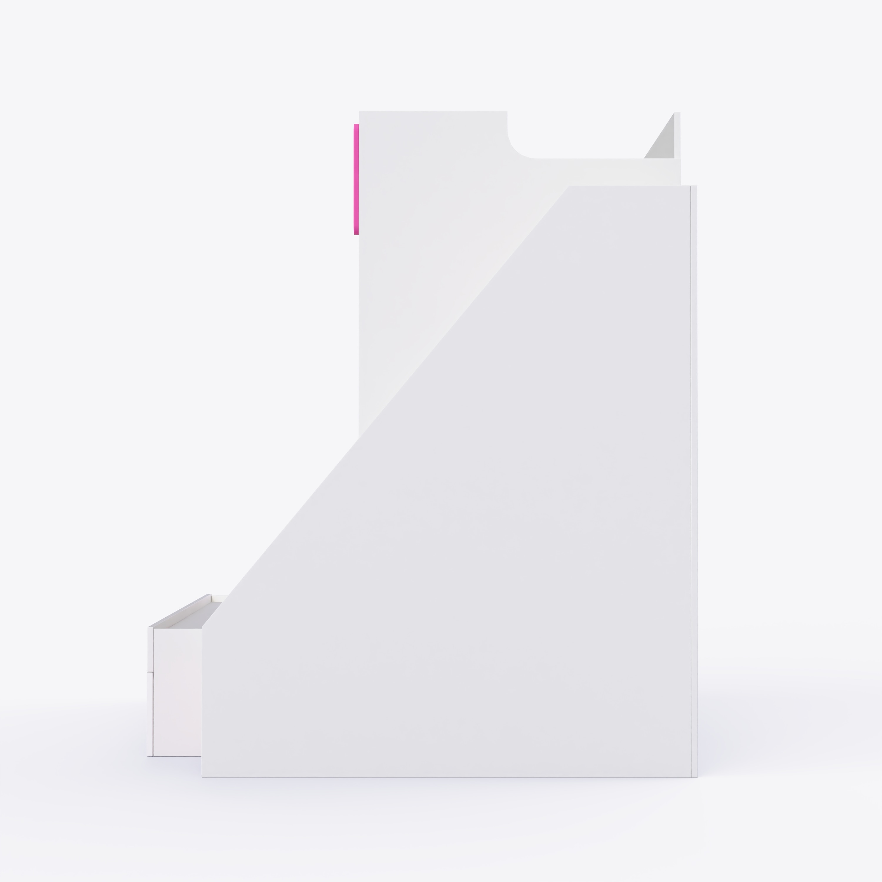 Pattern Dreams Bunk Bed  6X5 (Drawers On Wheels) In White & Pink Colour