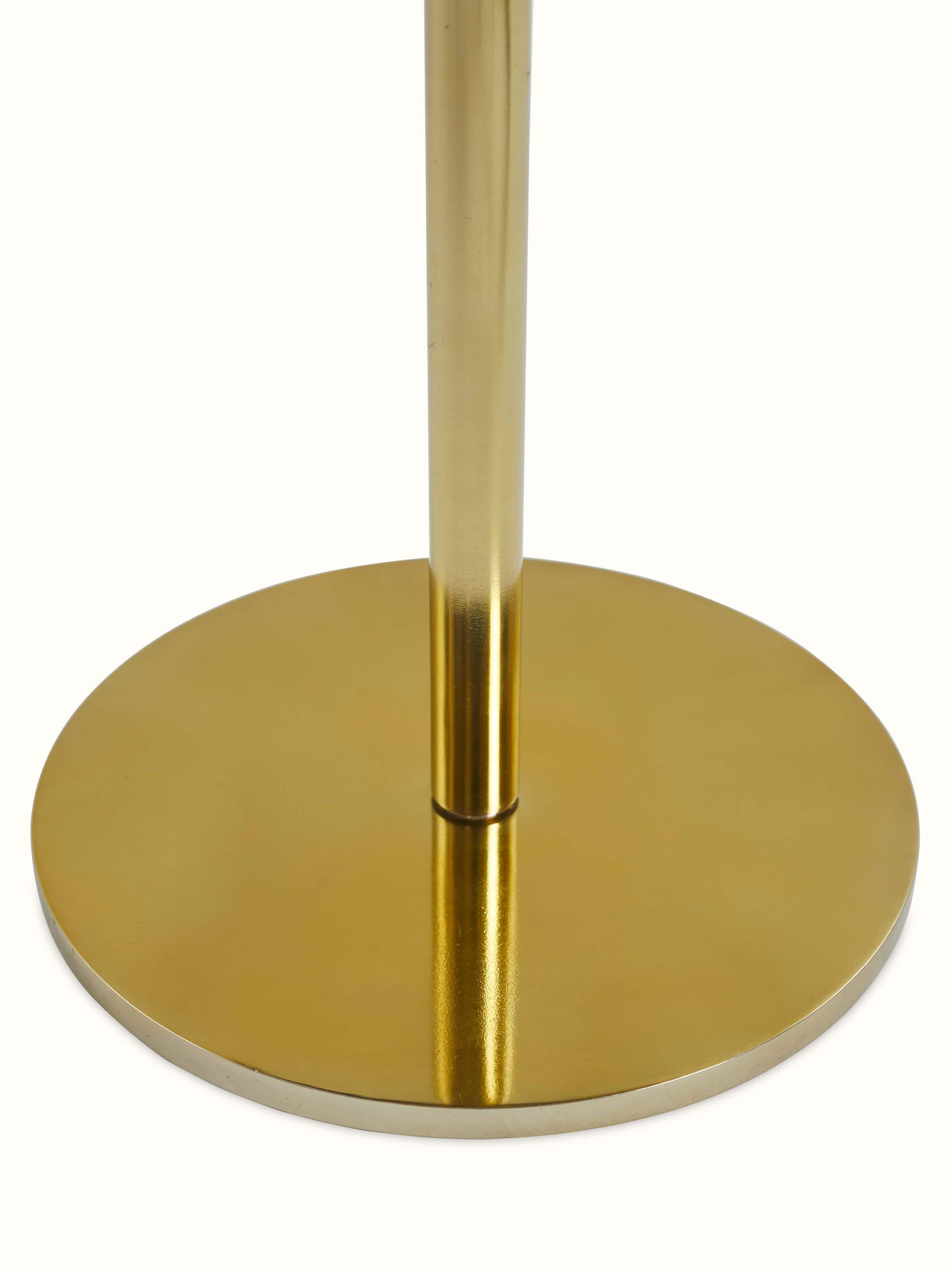 Top view of Brass Inlay Marble & Metal End & Side Table highlighting the detailed brass inlay and smooth marble surface.