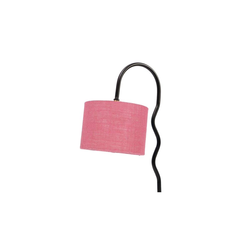 Pink Jute Zig Zag Curvy table lamp with Iron Base (SP32)