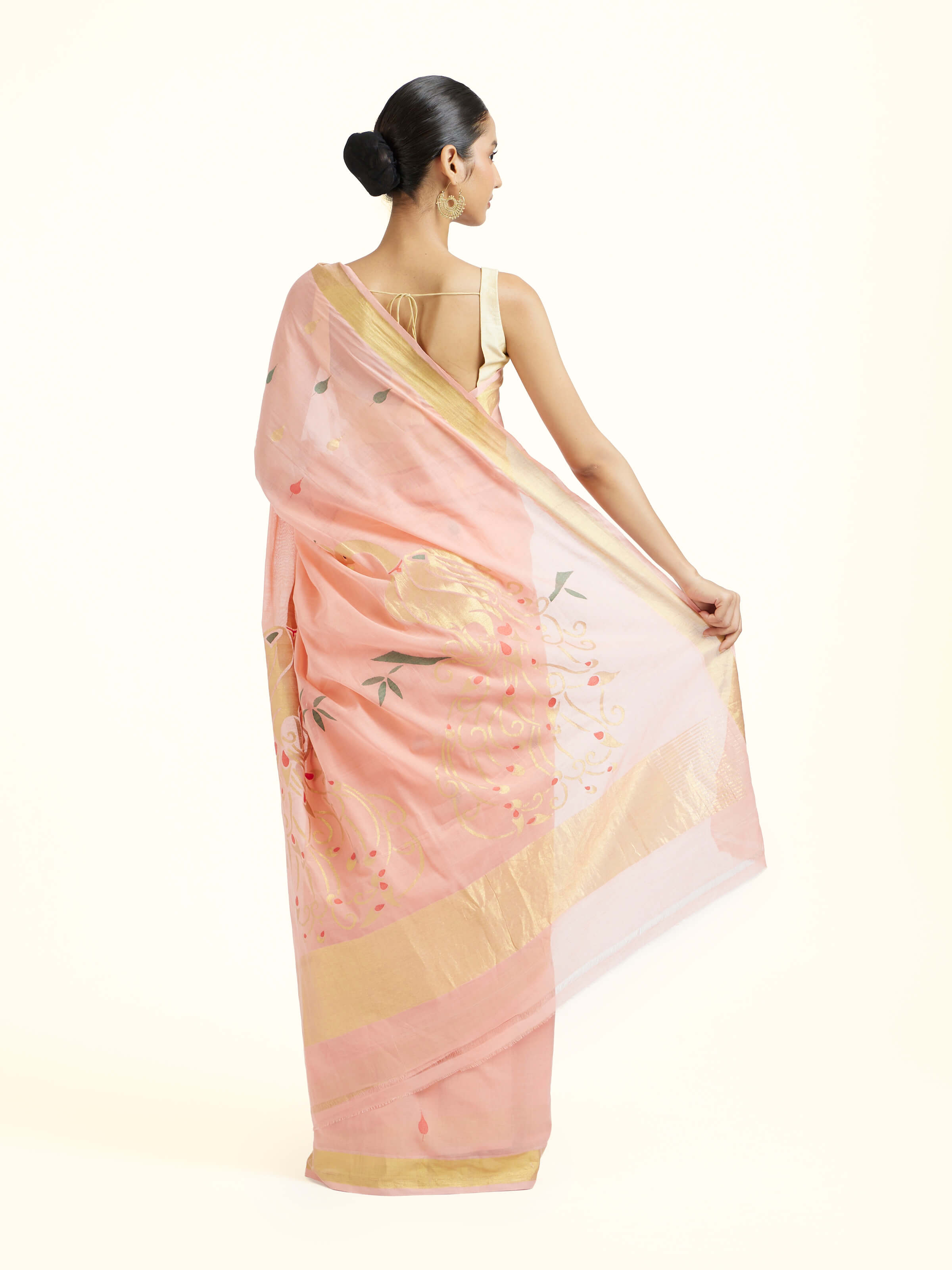 Beige Cotton Venkatagiri Saree