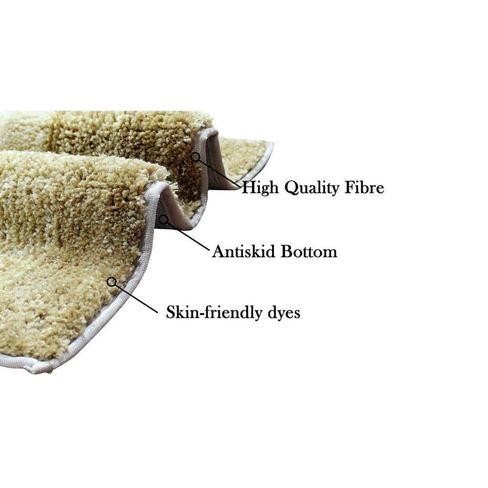 Alessandra Yellow Solid Natural Fiber 24x16 inches Anti-Skid Bath Mat