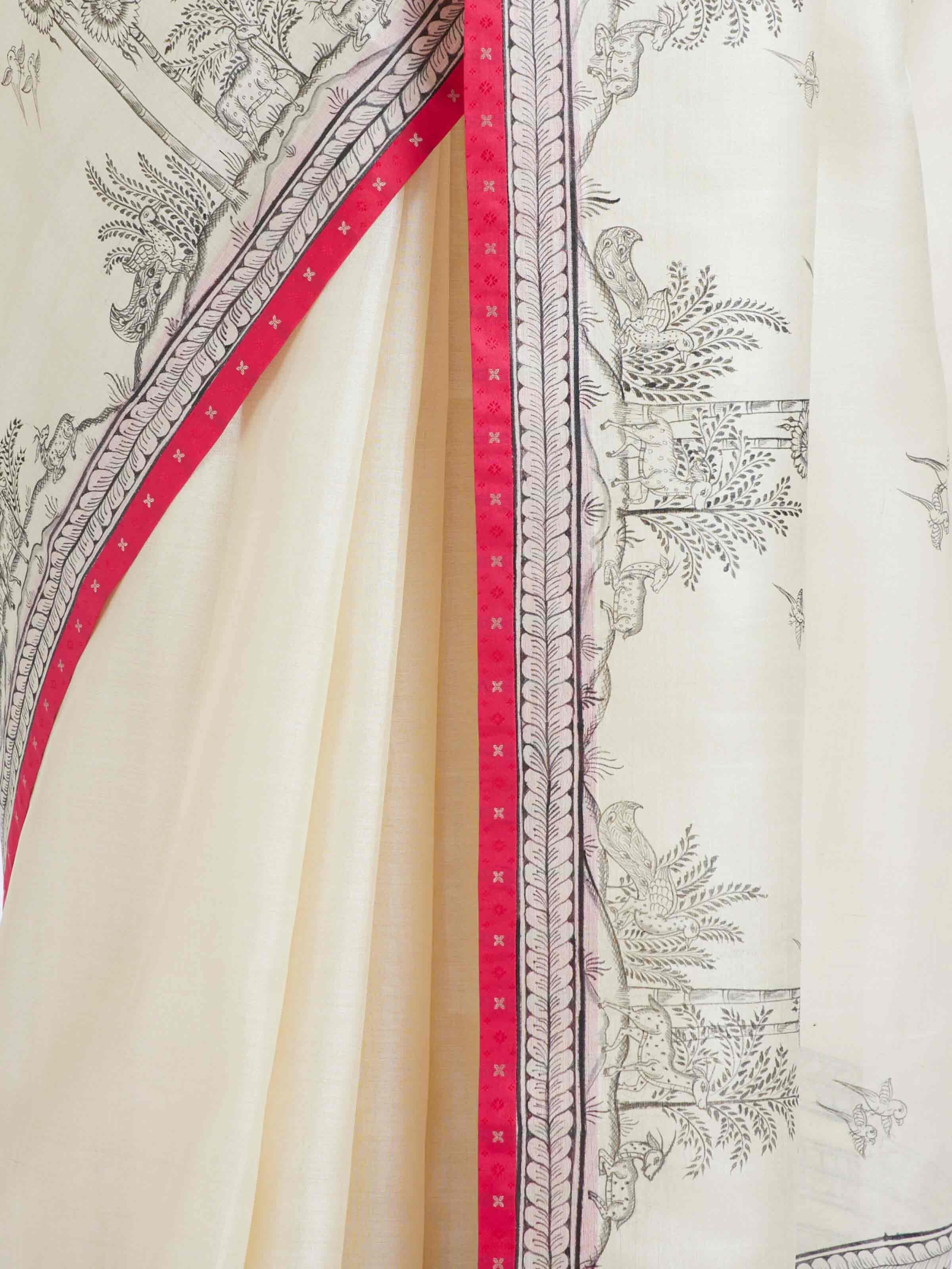 Natural Odisha Pattachitra Tussar Saree
