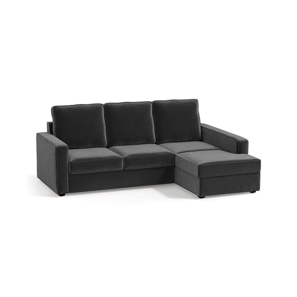 Apollo Sofa (Colour : Steel, Cushion : Hard, Back Type : High Back, Seating Capacity : Right Aligned 2 Seater + Right Aligned Chaise)
