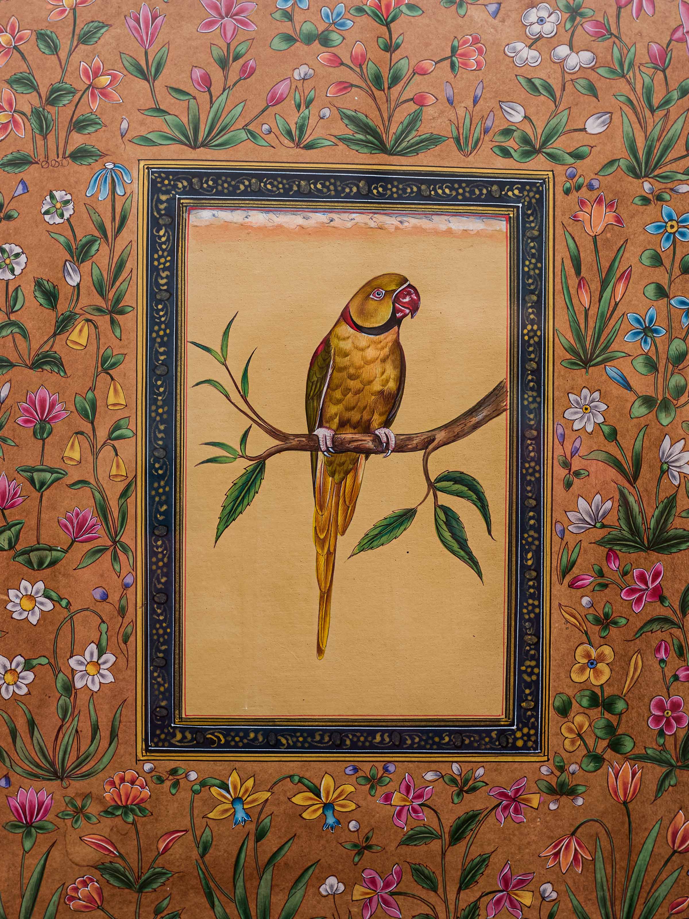 Parrot on The Branch Miniature Painting