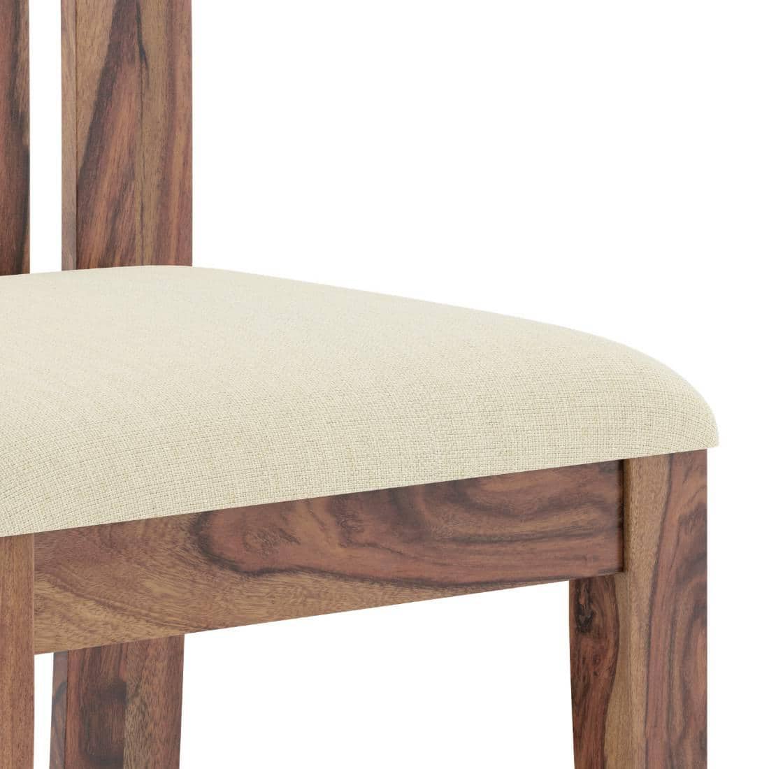 Sinai Dining Chair Set Of 2 Finish Teak Fabric Camilla Ivory Colour