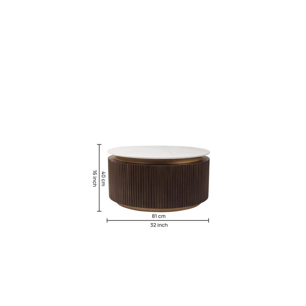 Roswell Coffee Table In Dark Walnut Finish