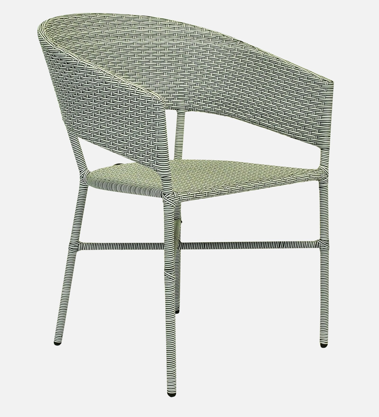 Geelong Wicker Chair White And Black Finish