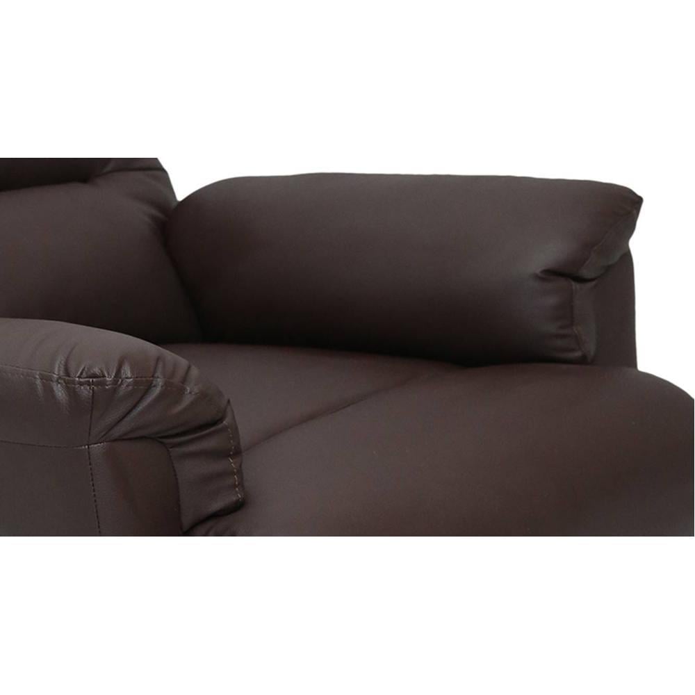 Wave Leatherette One Seater Manual Recliner in Brown Colour