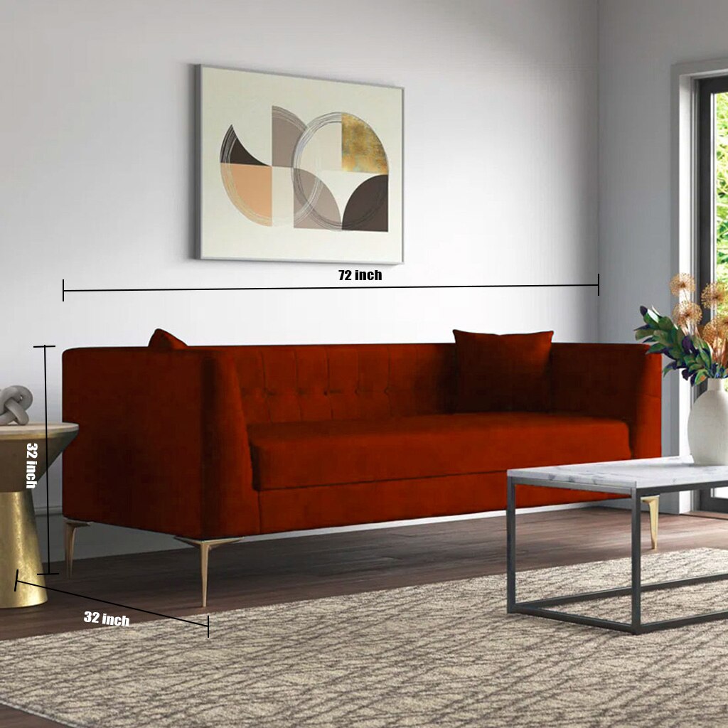 Alpha Fabric Sofa - Red