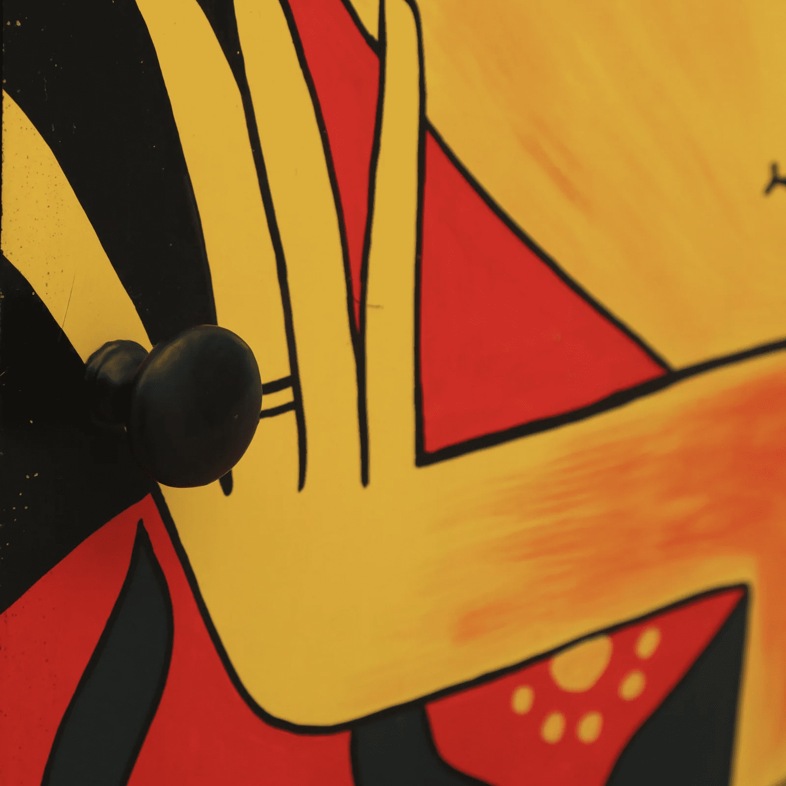 KevinMango Wood Hand Painted Multicolour 1 Door Small Cabinet In Natural Finish