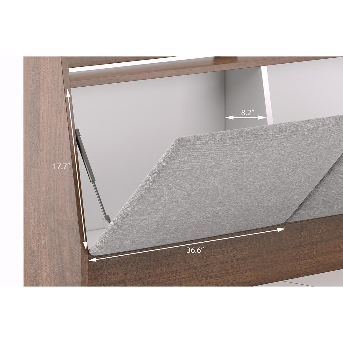 Tyra King Size Bed Box Storage In Classic Walnut Finish