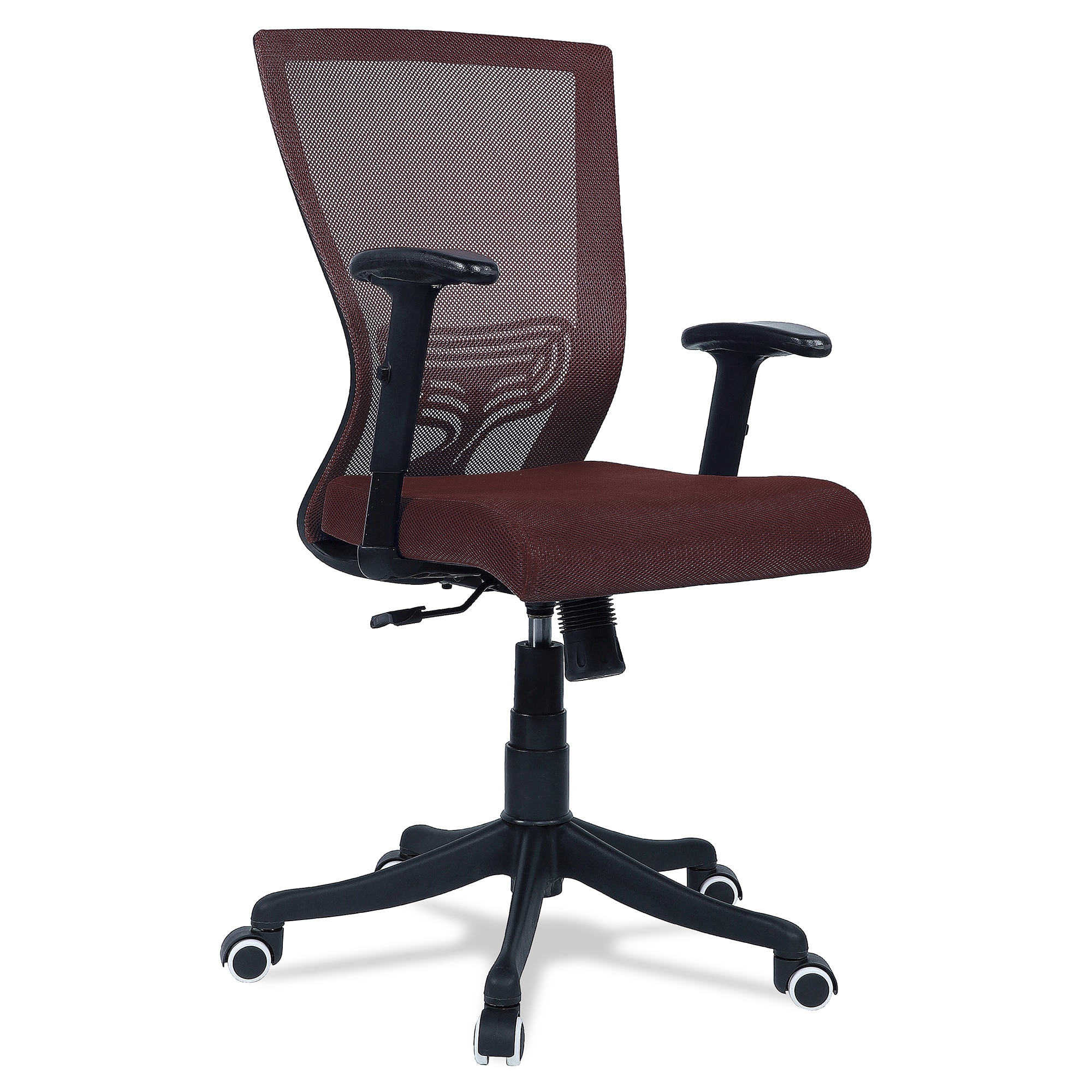 Ebeaony Mid Back Ergonomic Chair in Brown Colour