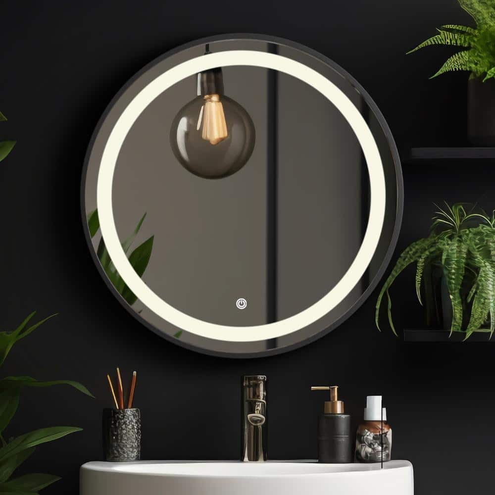 Aluminium LED Circle Decorative wall mirror by elegant arts and frames (Mirror size 600 mm)