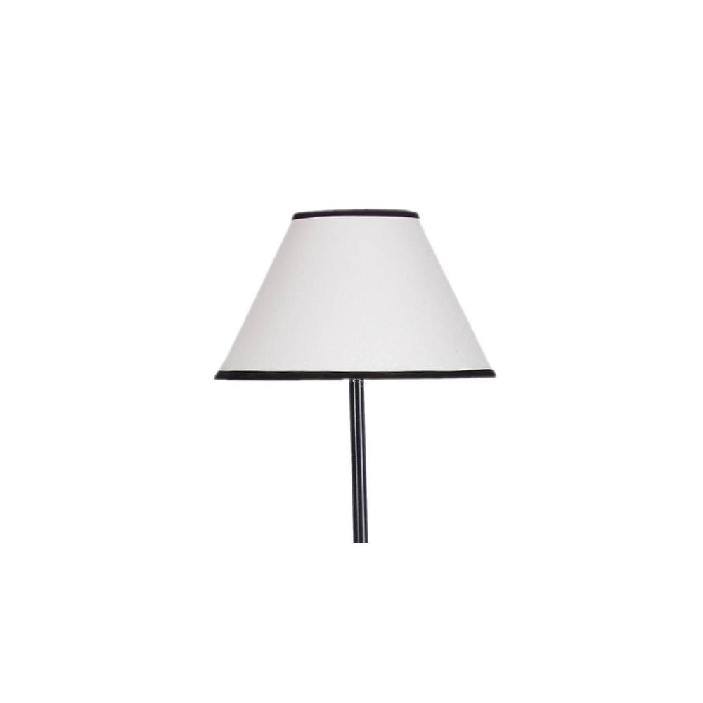Rowan White & Black Cotton Shade With Iron Floor Lamp