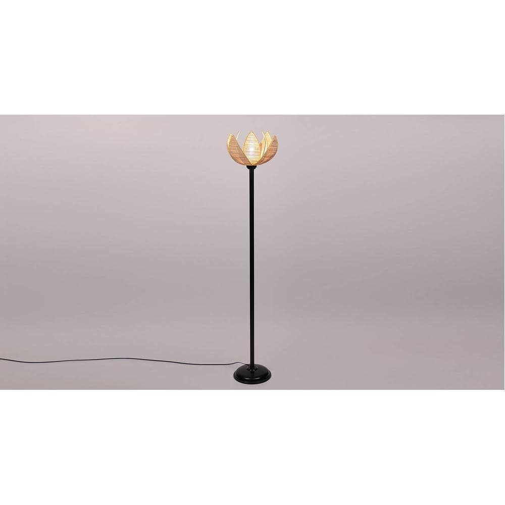 Boone Black Bamboo Shade Floor Lamp