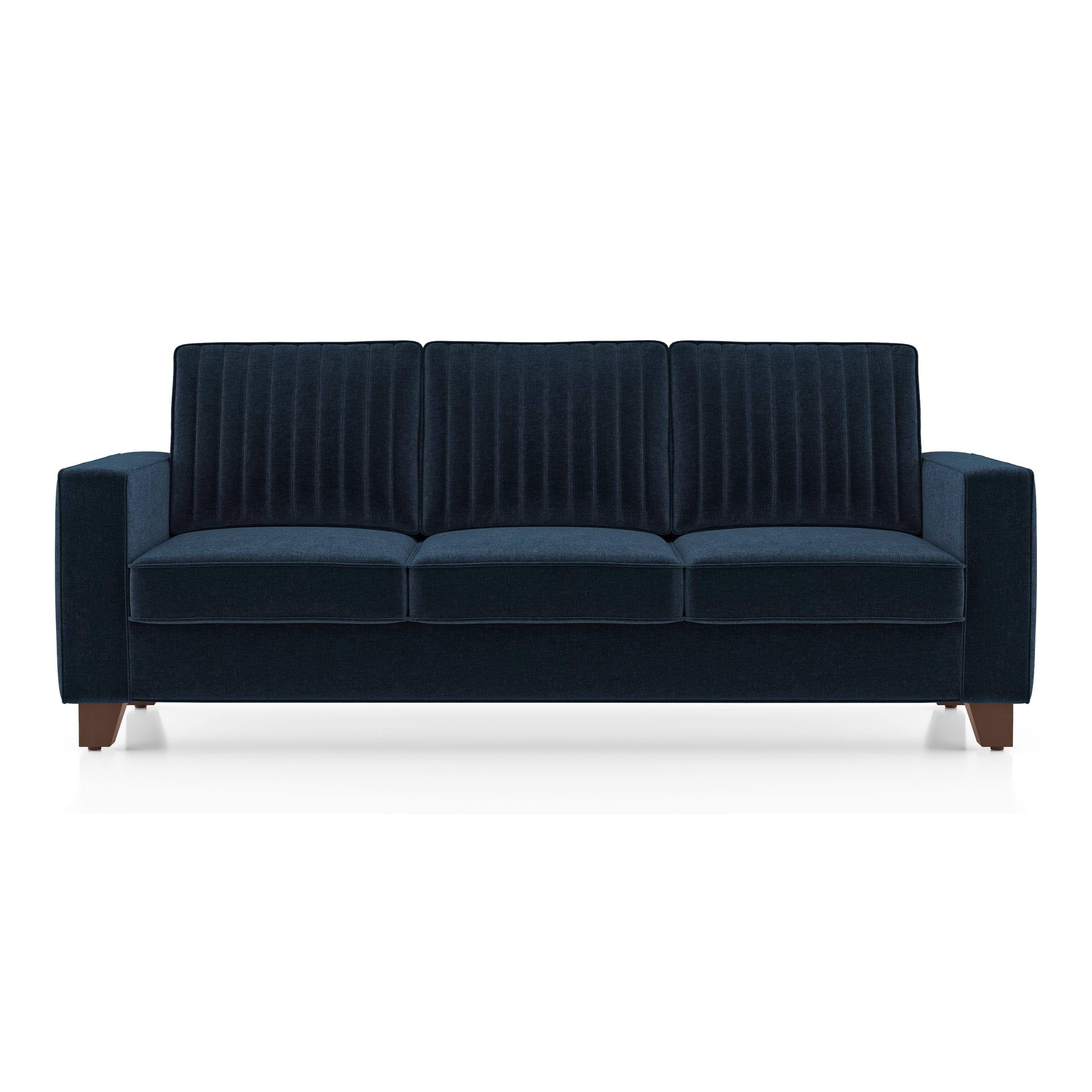 Apollo Neo 3 Seater Fabric Sofa in Cobalt Colour (Back Height : Regular, Cushion Type : Soft)