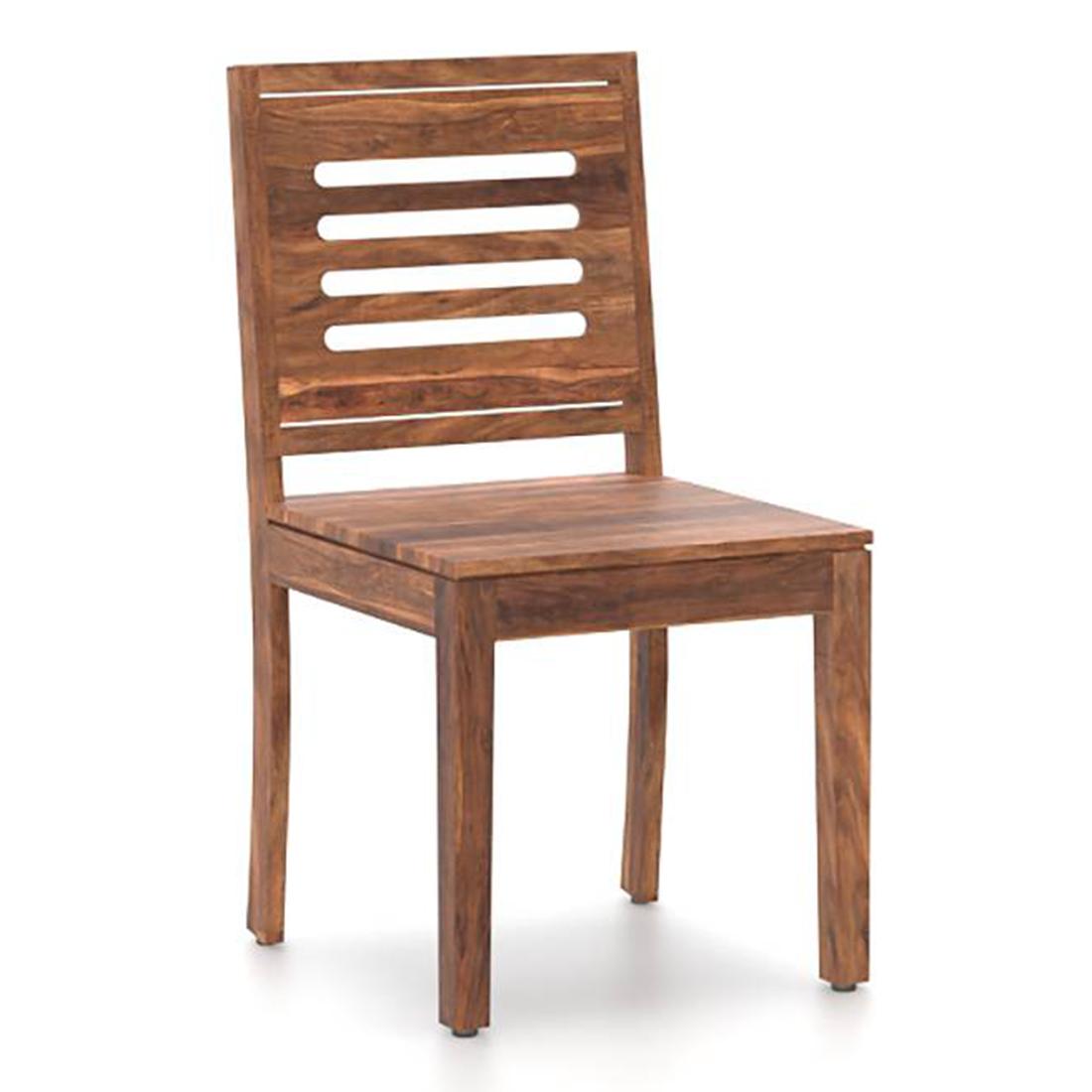 Julian 4 Seater Dining Table With Set Of 4 Capra Dining Chairs (Finish- Teak)