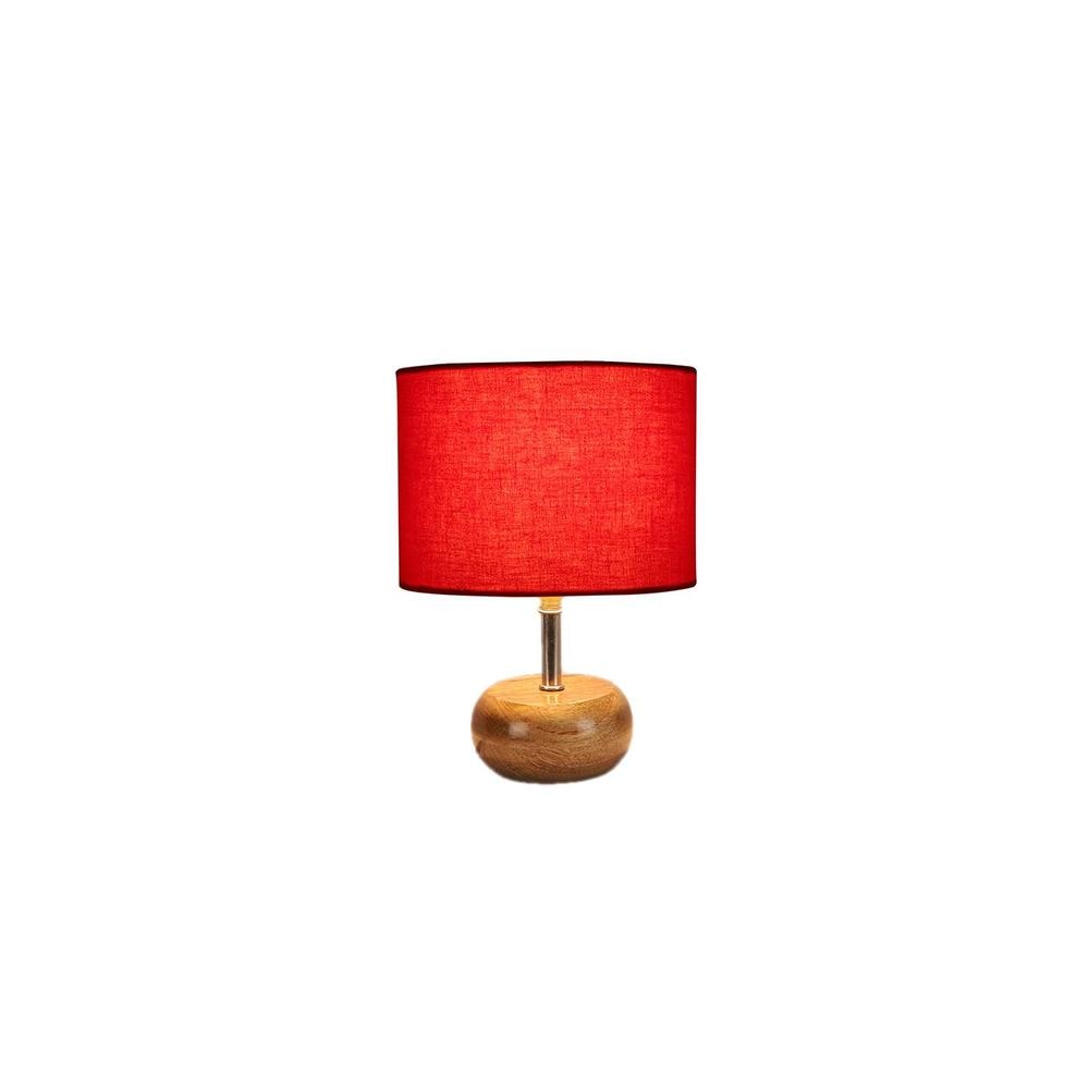 Sienna Red cotton & solid wood table lamp