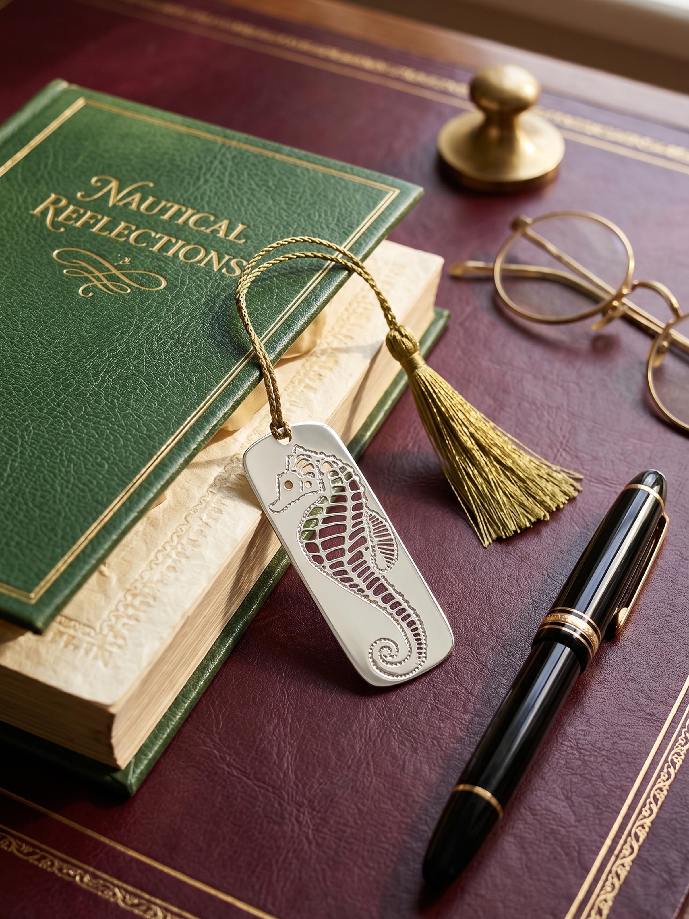 Silver-plated Seahorse Bookmark