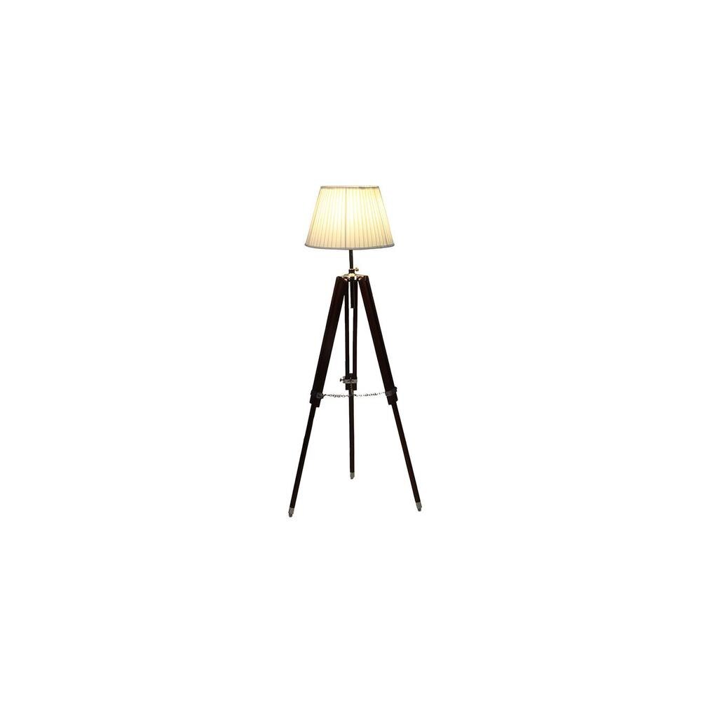 Shaylah Off White Cotton & Silk Mix Shade Floor Lamp