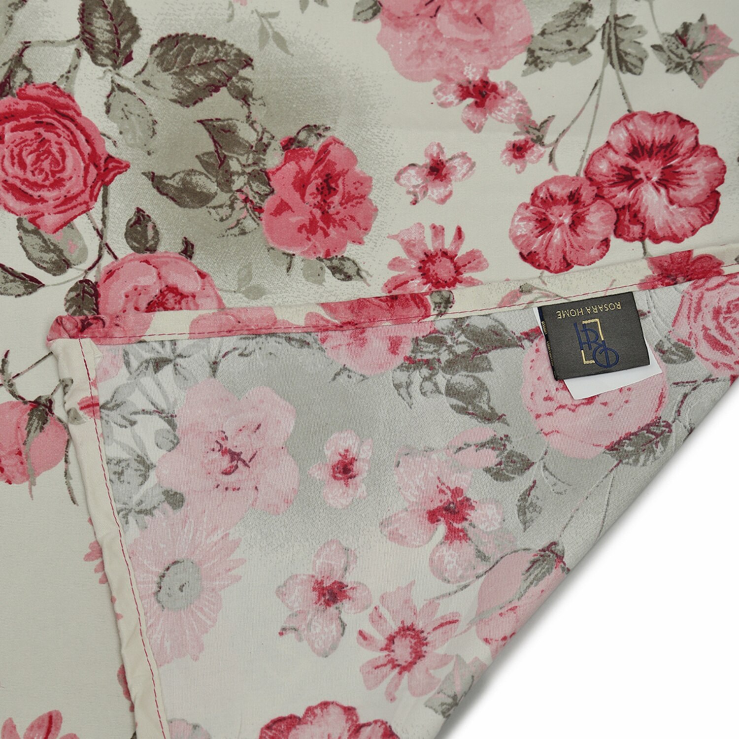 Red Floral 180 TC Flat 1 Queen  Bedsheet with 2 Pillow Covers