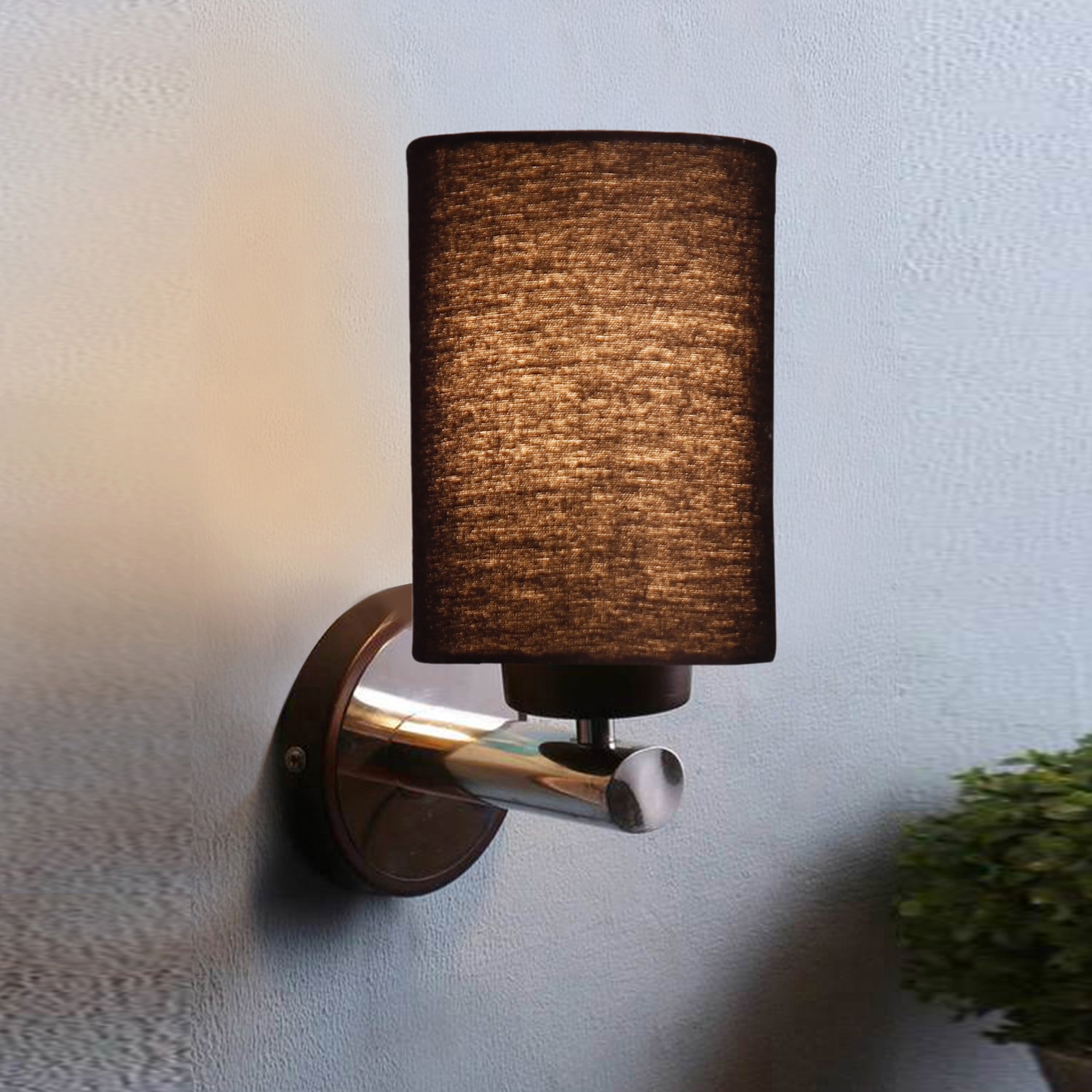 Devansh Metal Electric Wall Light in Black Colour with Black Shade Count of 1 Light - Devansh