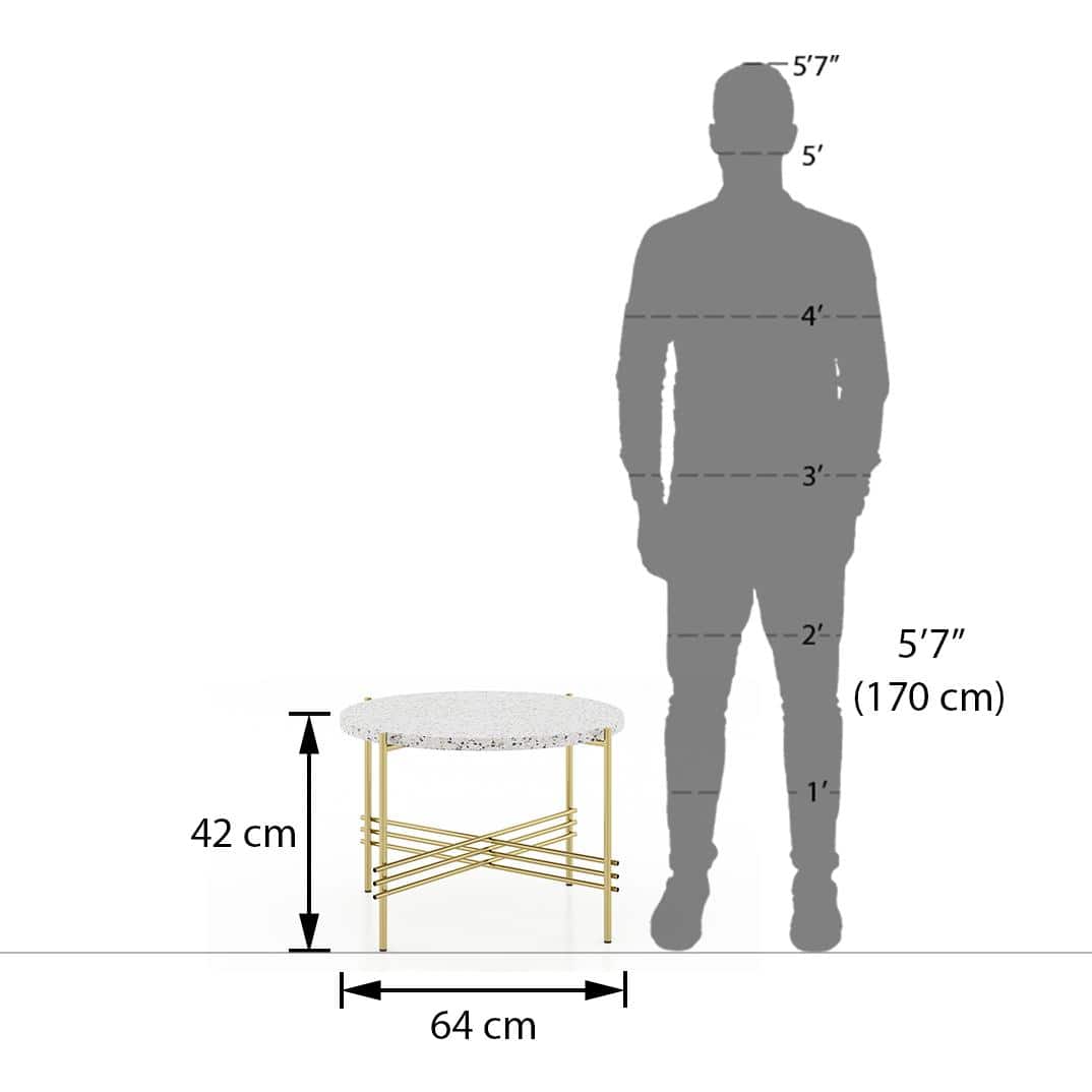 Maria Round Metal Coffee Table In Brass Finish