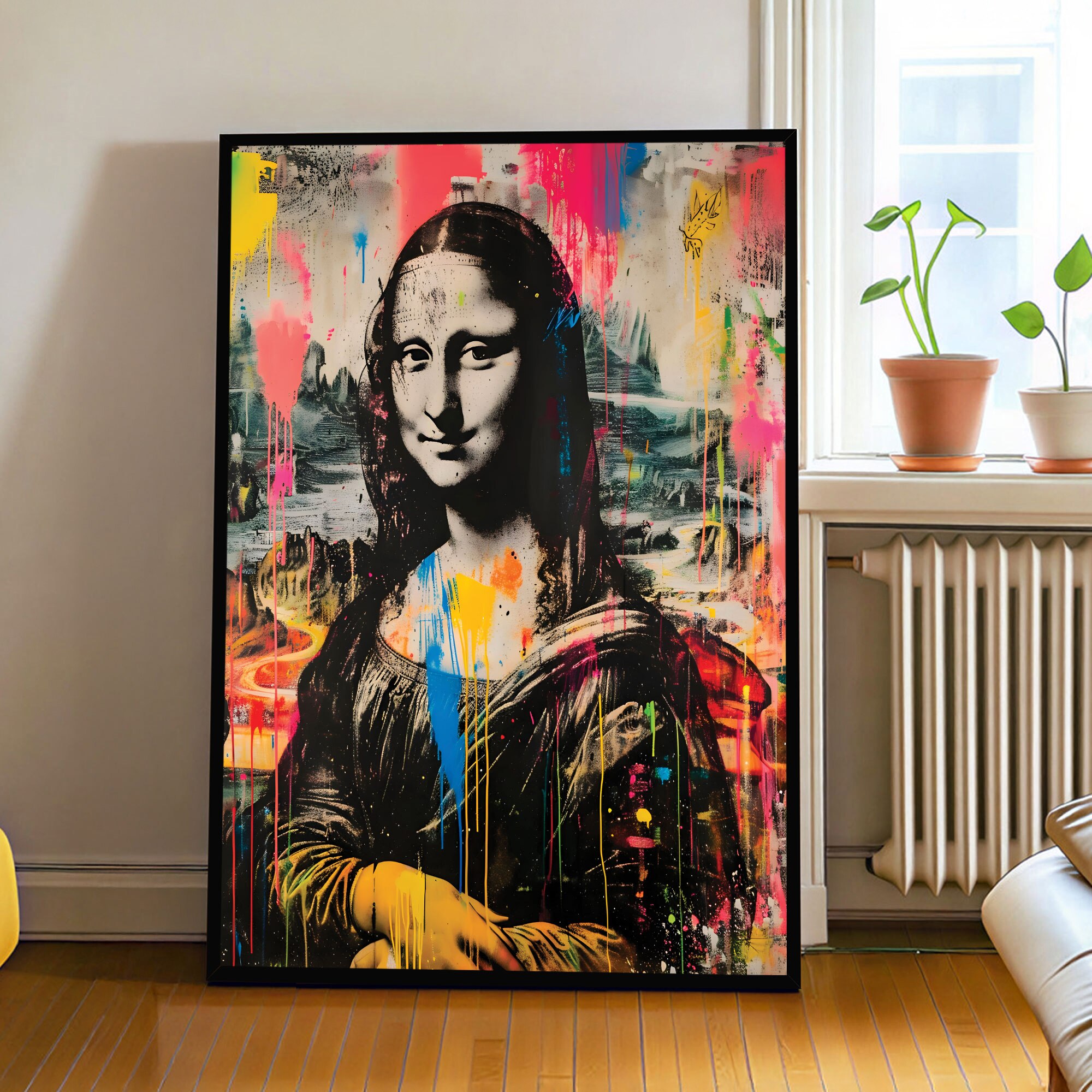 The Castle Decor Classic Portrait Graffiti Wall Art Framed Painting 20x30 Inch - The Castle Decor