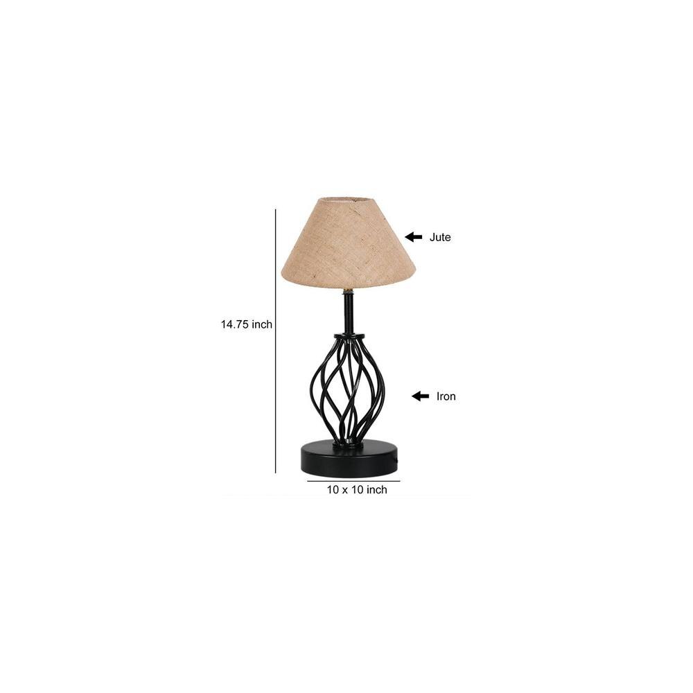 Mckenna Beige Jute Table lamp with Iron Base