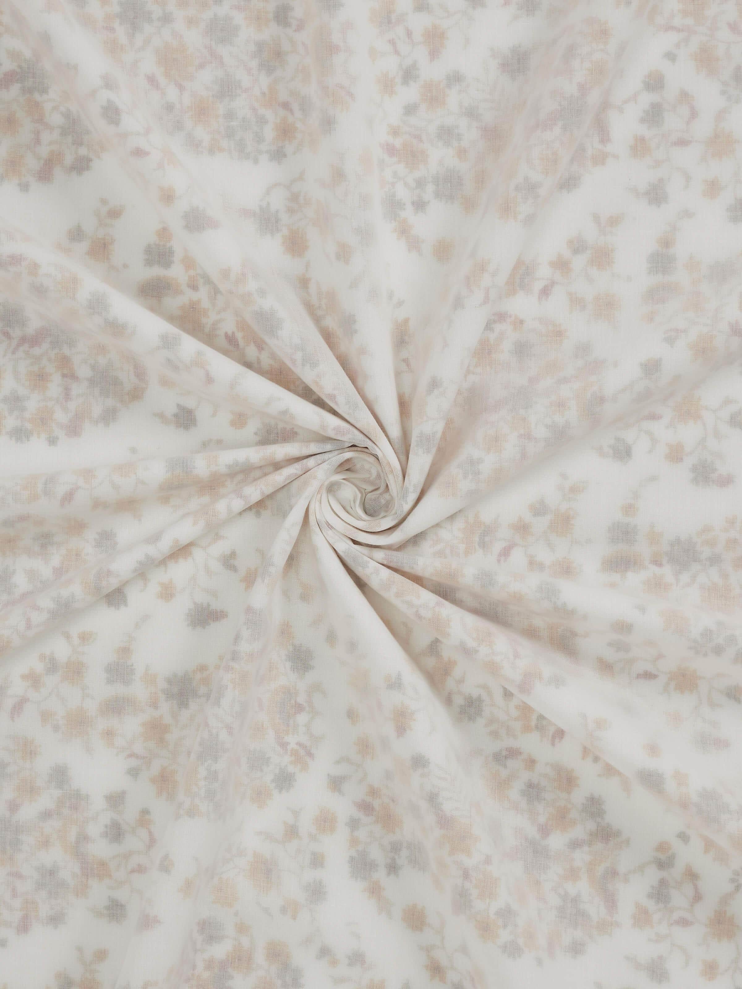 Detail shot of fine Sanganeri hand block print on red paisley cotton single dohar.