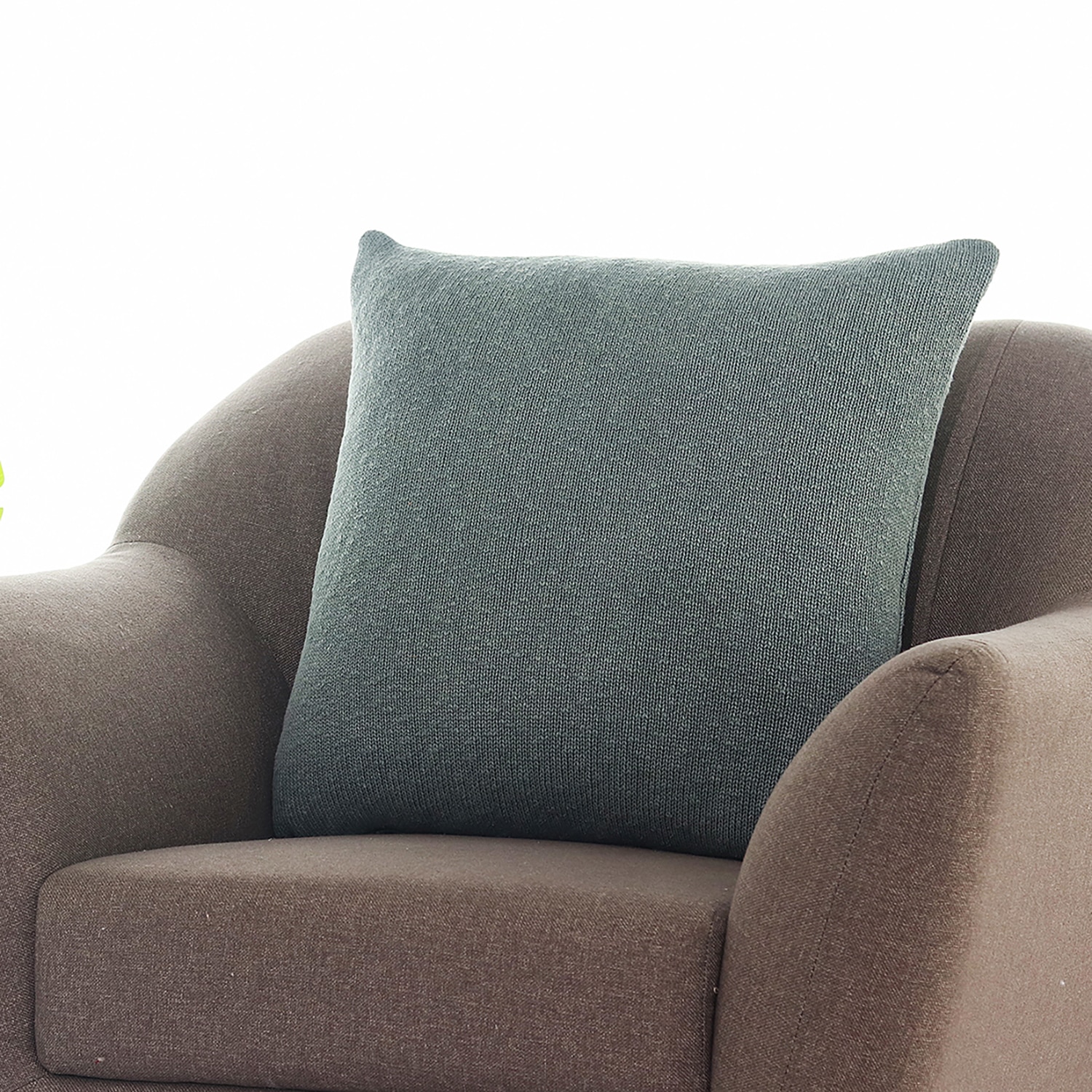 Marina Knit Cotton Cushion Cover  Cadet Grey 22X22  Inches - Pluchi