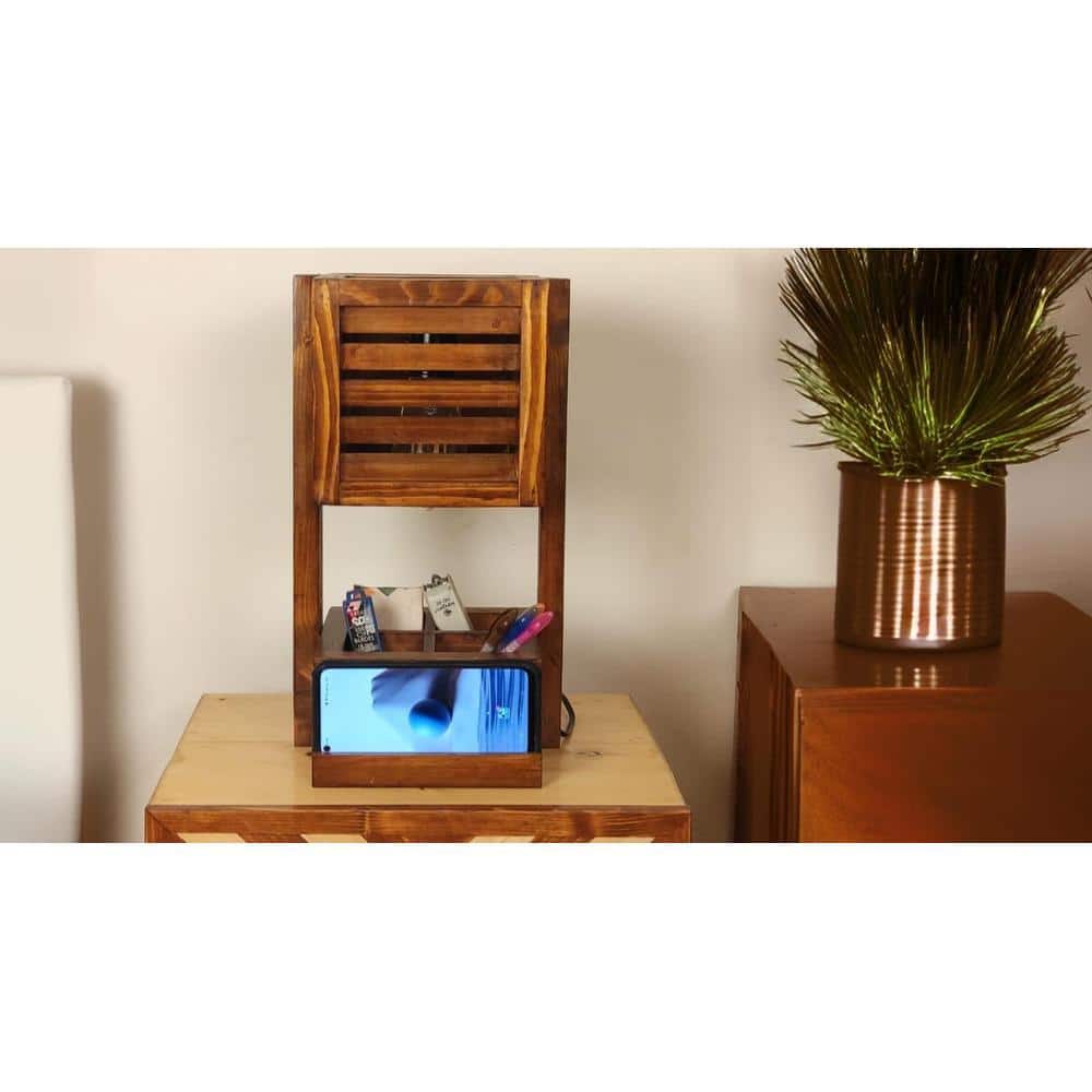 Minister Wooden Table Lamp With Mobile Stand