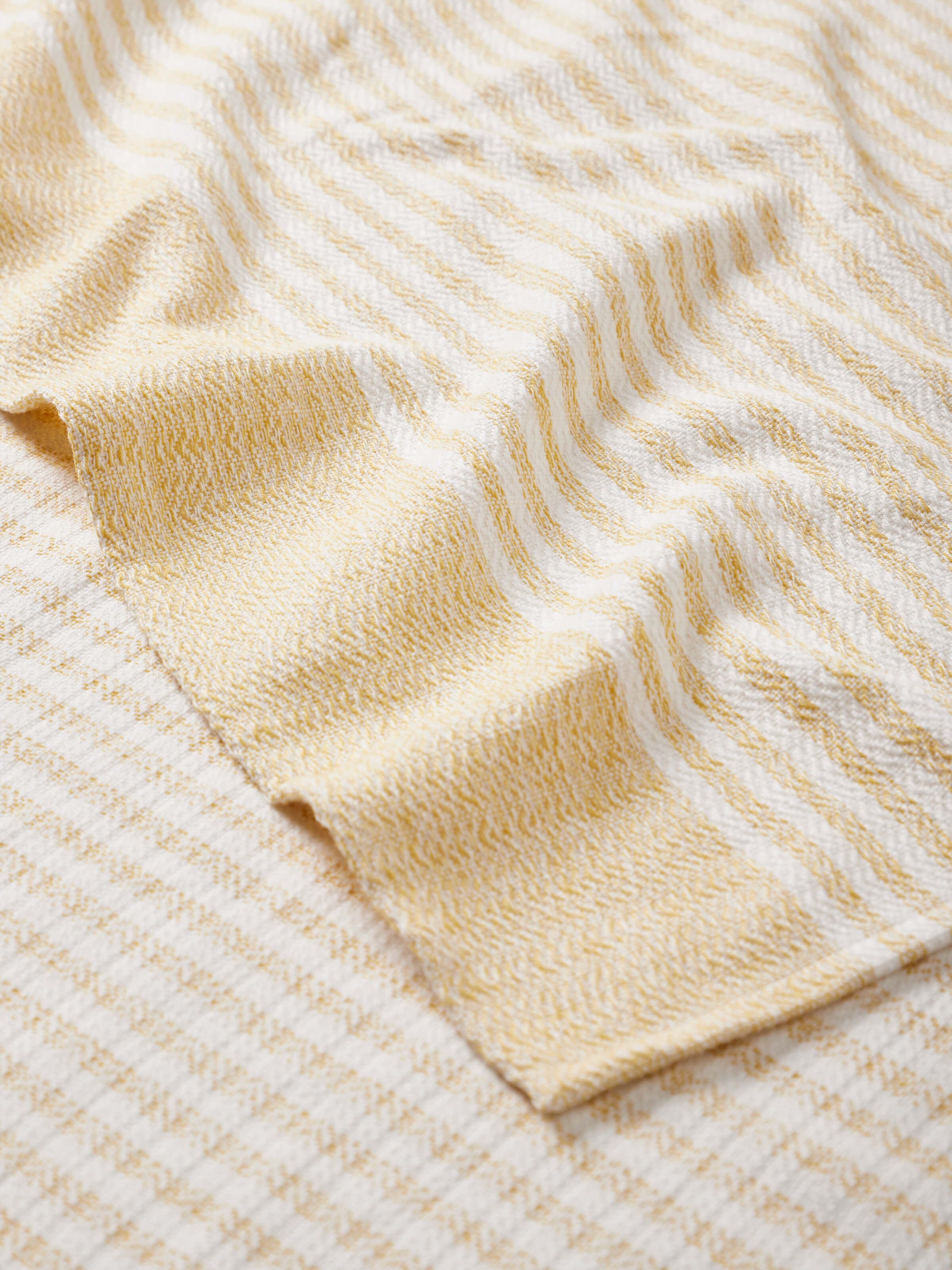 Vayana Stripe Yellow Cotton Hand Towel  (2 Pcs)