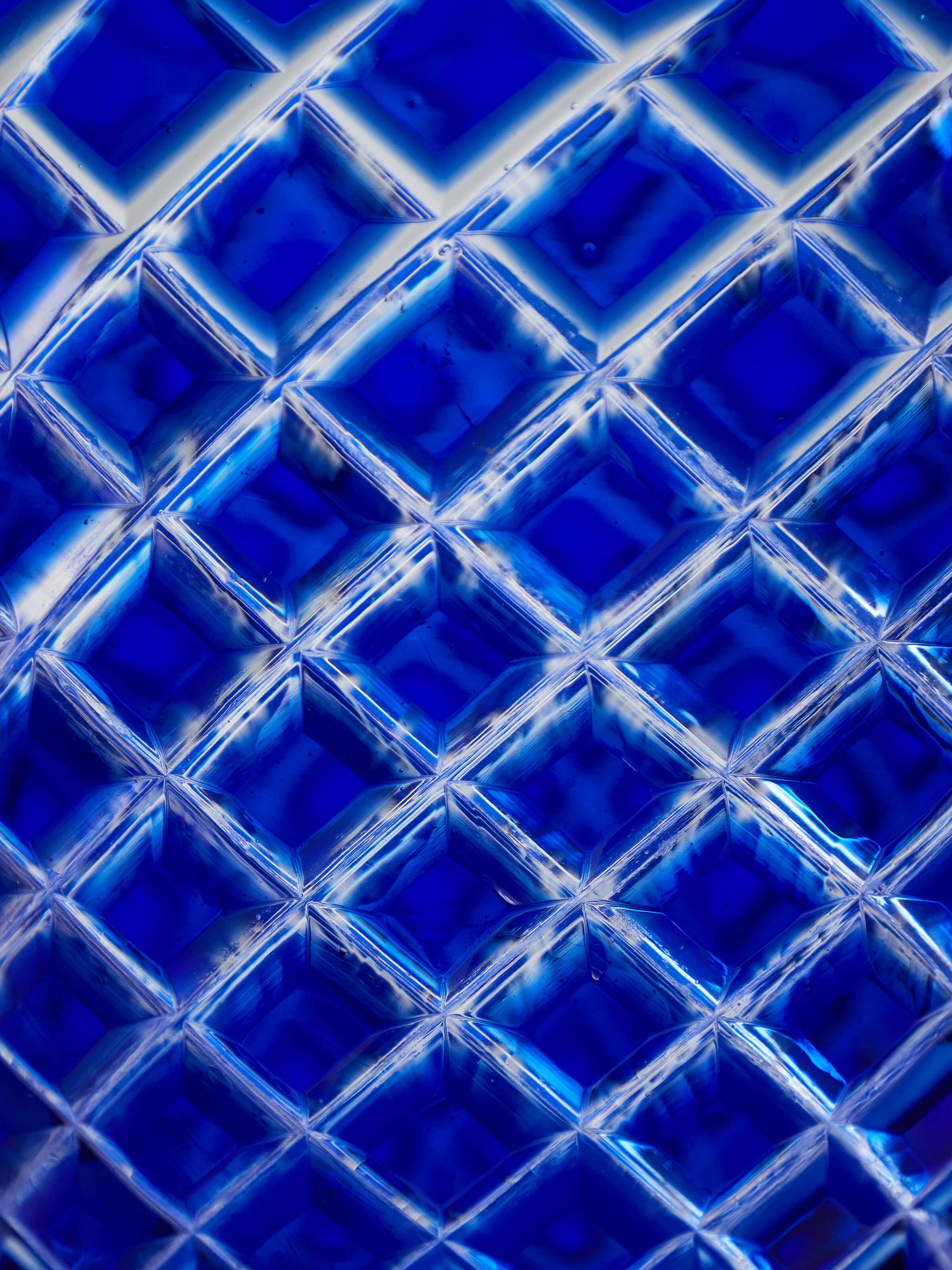 Detailed view of Blue Stone Glass Work Vase emphasizing fine craftsmanship and the unique glass design.