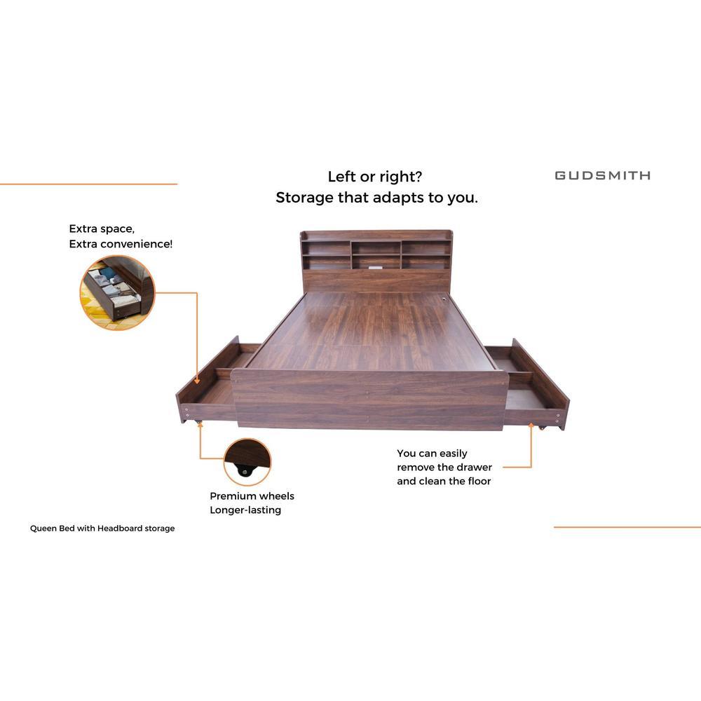 Merkel Engineered Wood Drawer Storage Bed